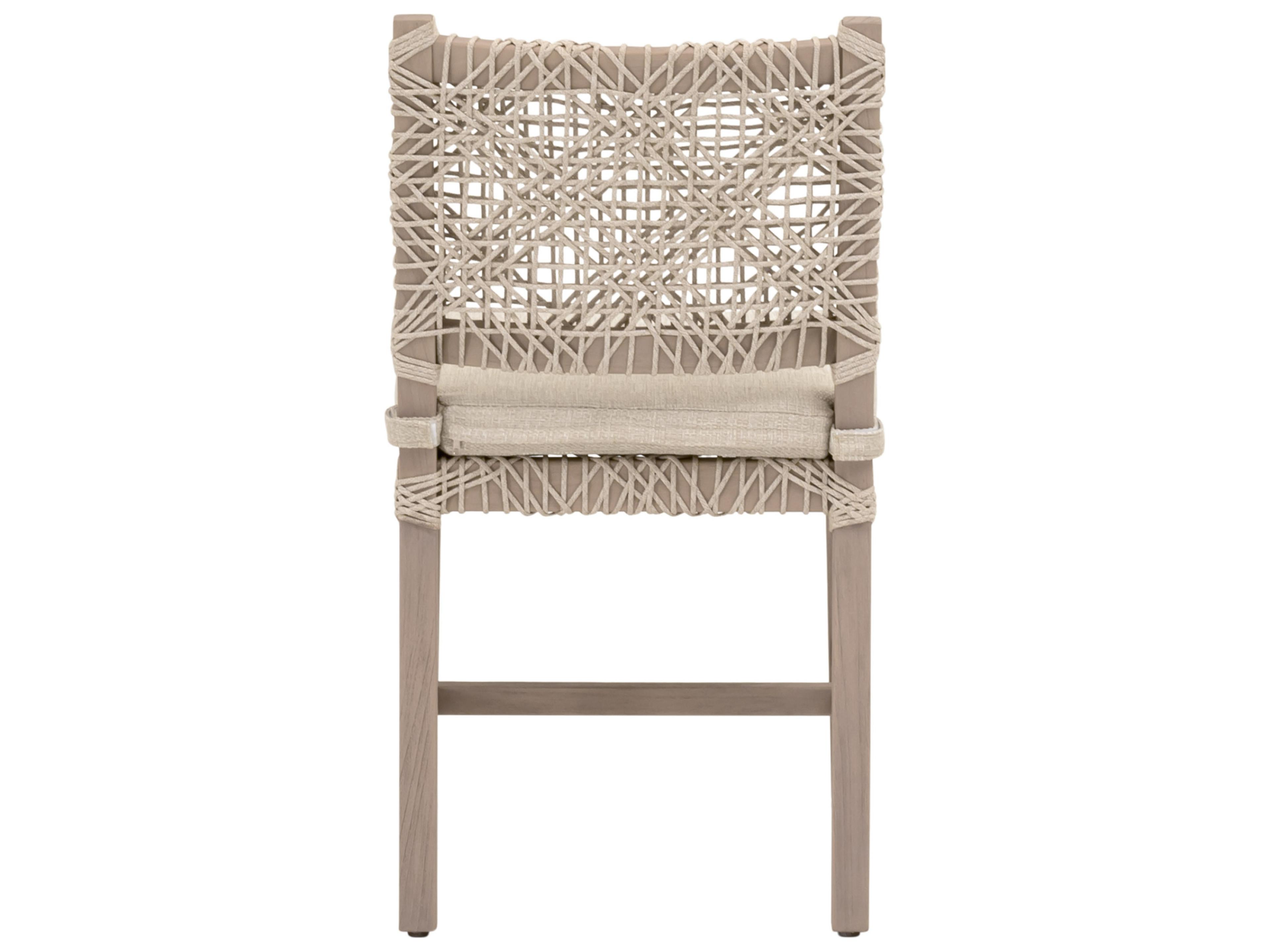 Essentials for Living Outdoor Woven - Outdoor Costa Wood Cushion Dining Chair Set of 2
