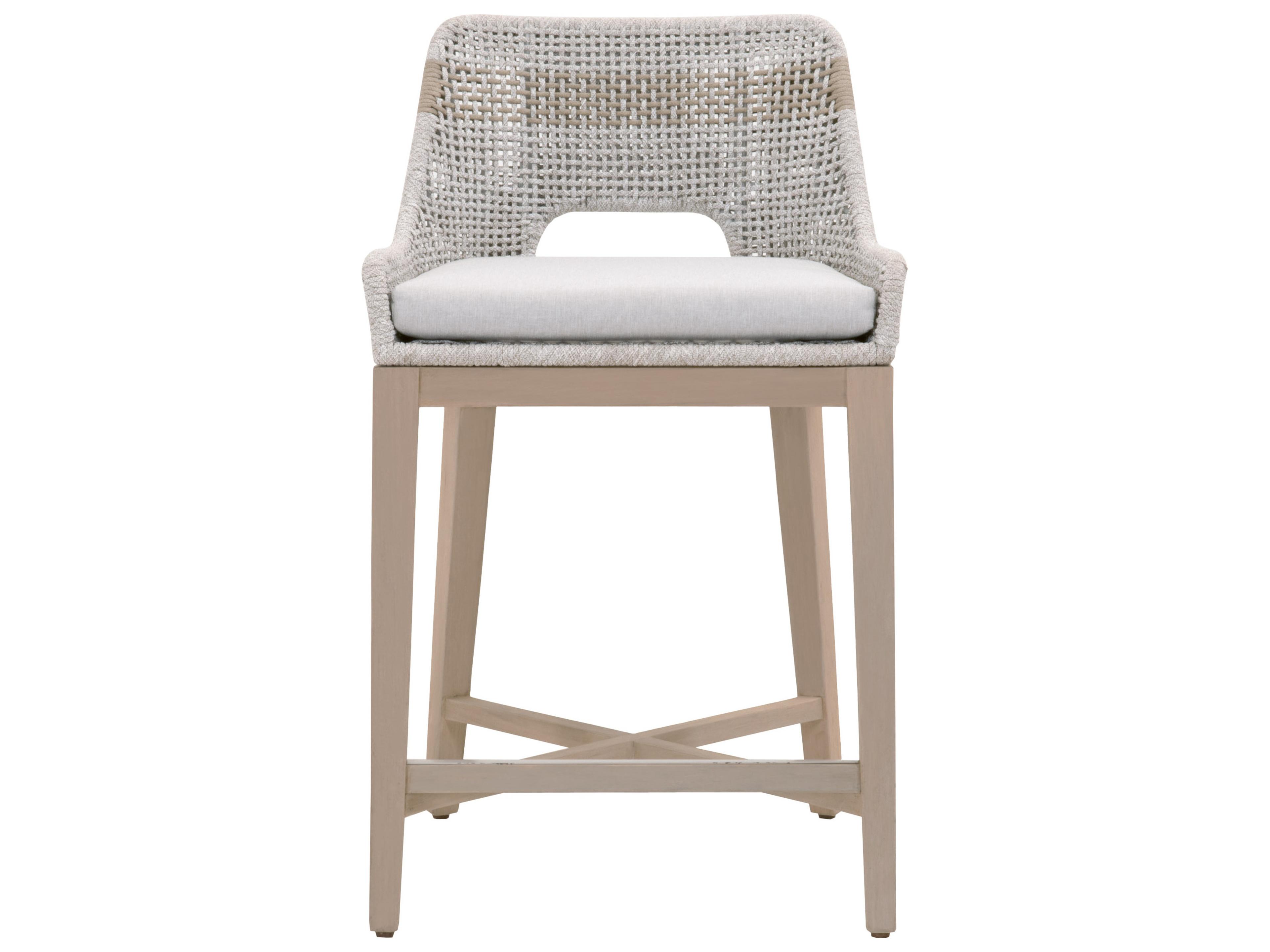 Essentials for Living Outdoor Woven - Outdoor Tapestry Wood Cushion Counter Stool