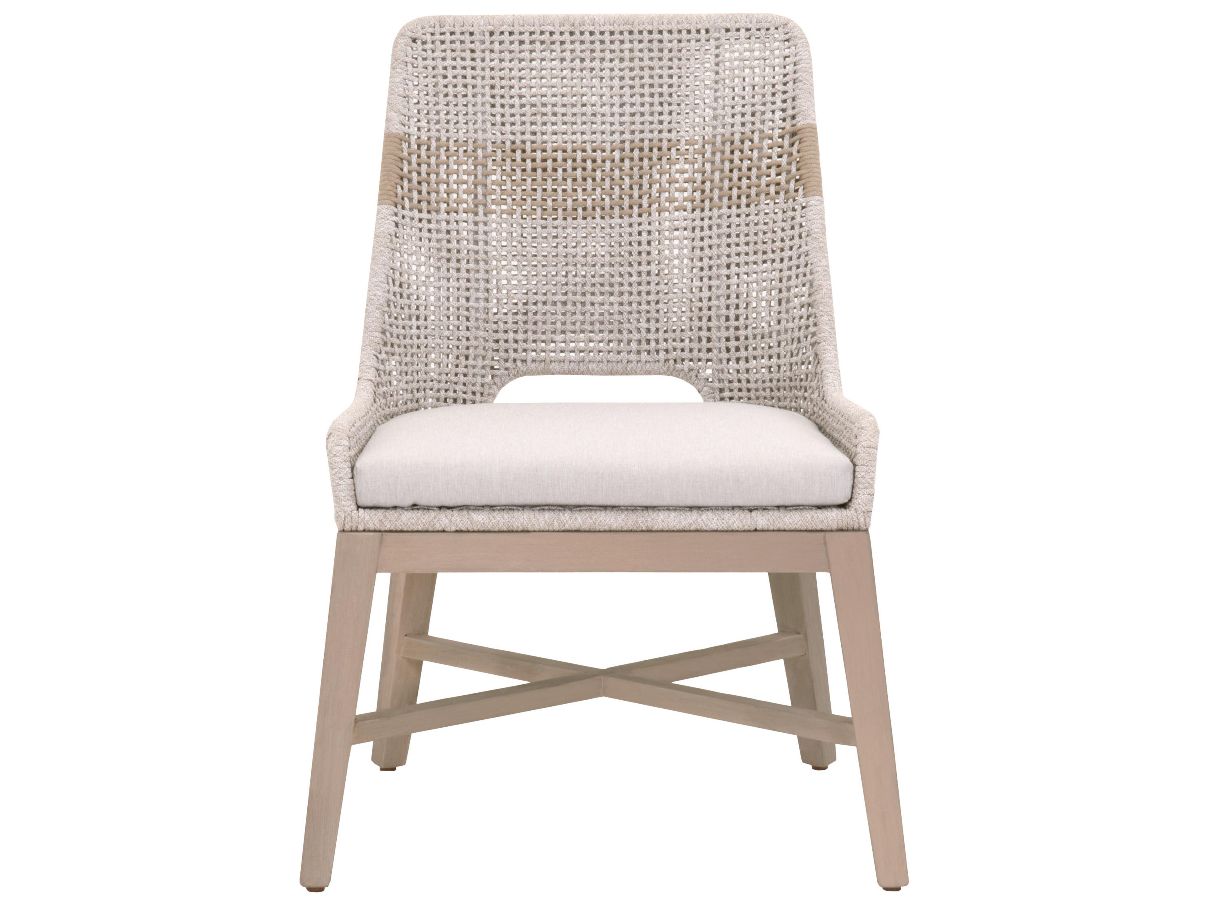 Essentials for Living Outdoor Woven - Outdoor Tapestry Wood Cushion Dining Chair Set of 2