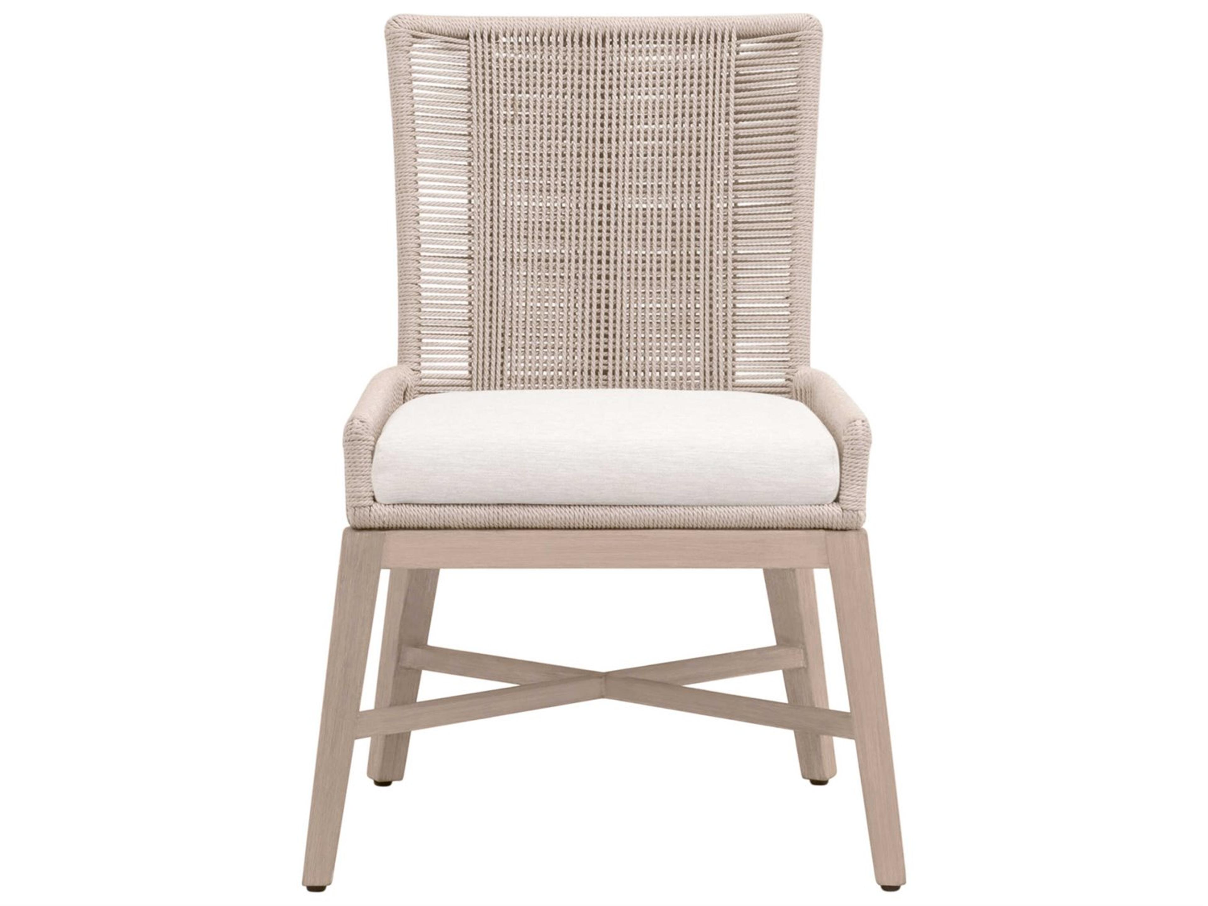 Essentials for Living Woven-Outdoor Teak Cushion Dining Chair, Set of 2