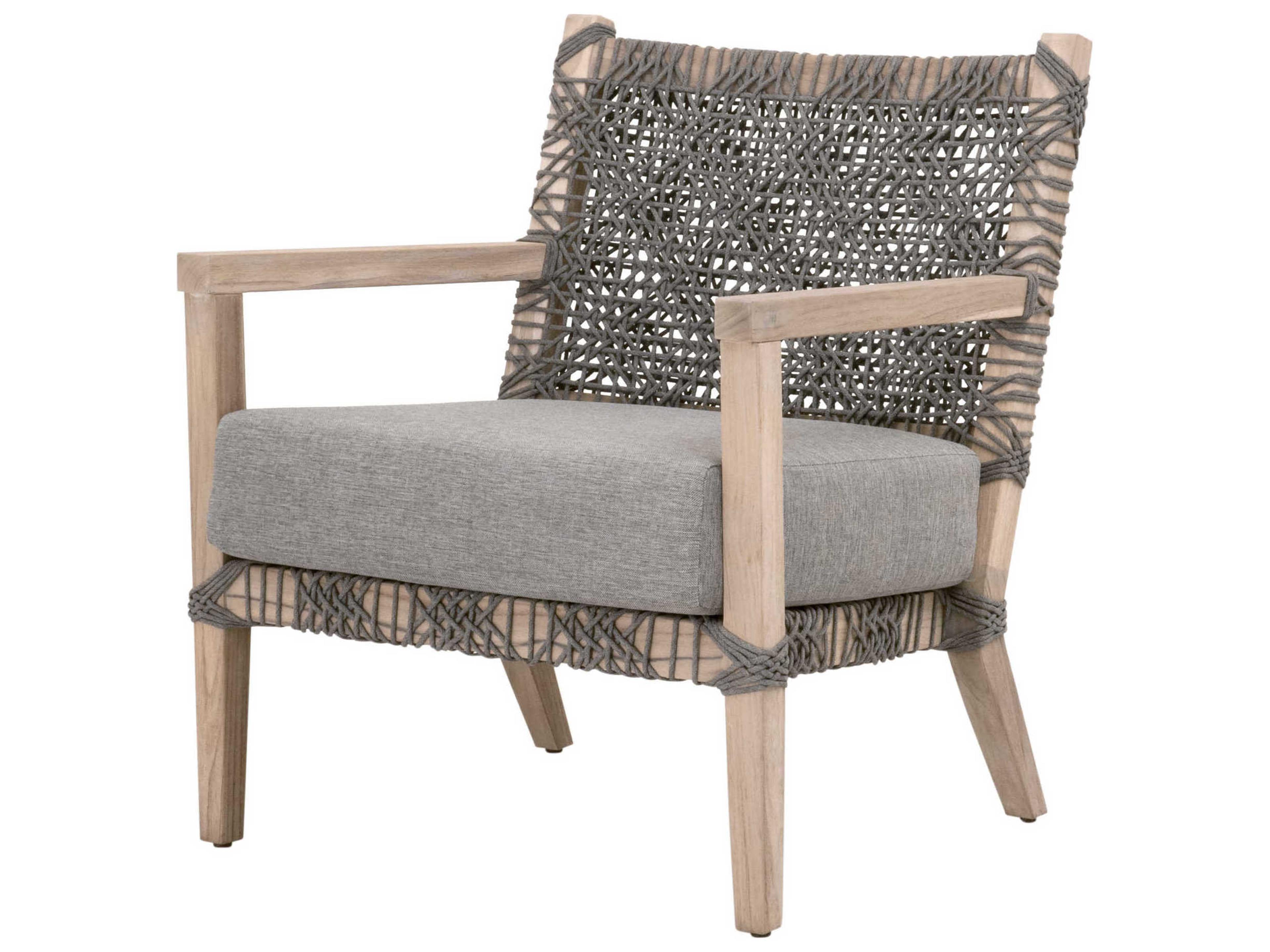 Respite Outdoor Rope Costa Lounge Chair with Dove Cushion