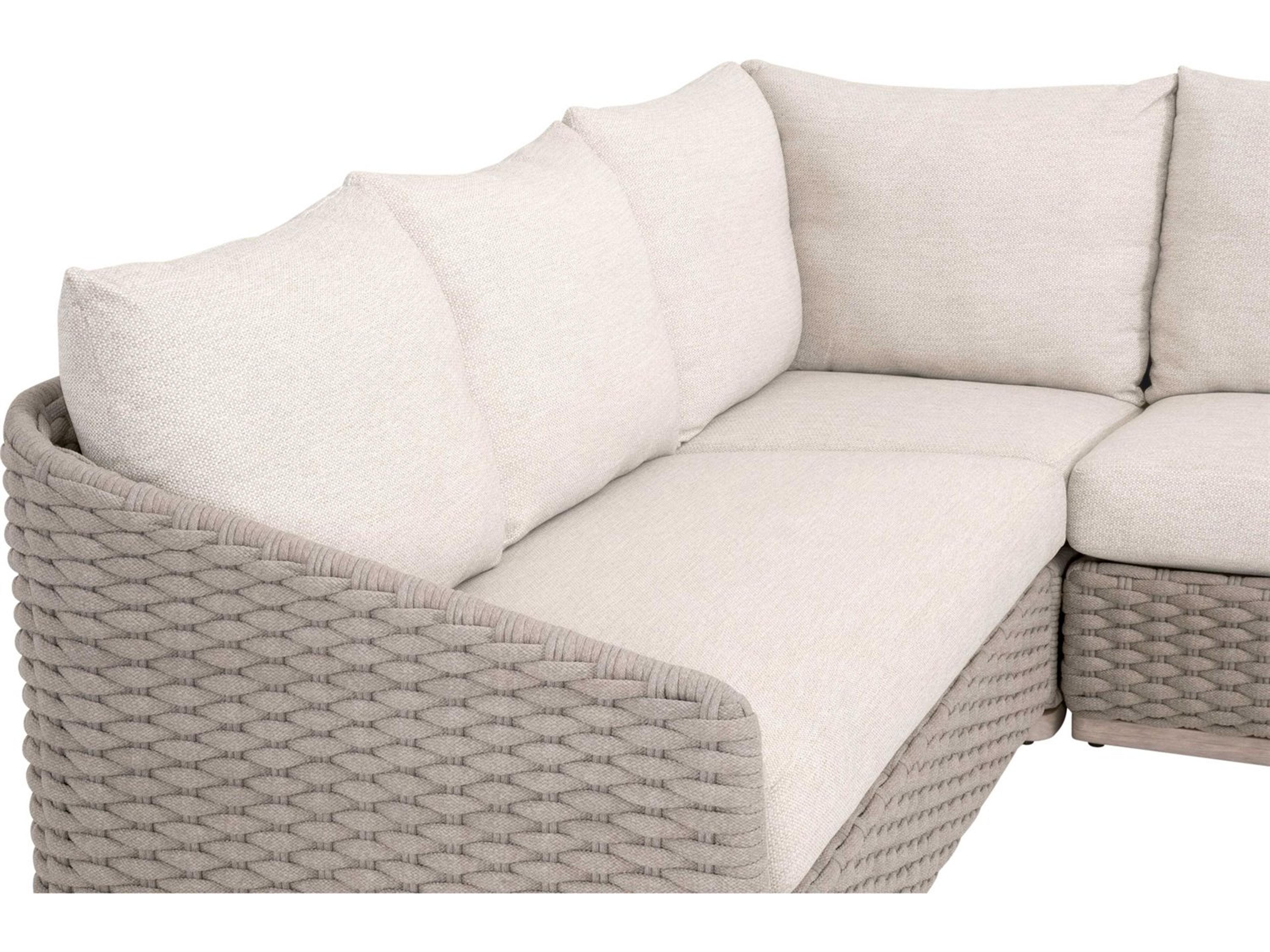 Essentials for Living Woven-Outdoor Rope Cushion Loveseat