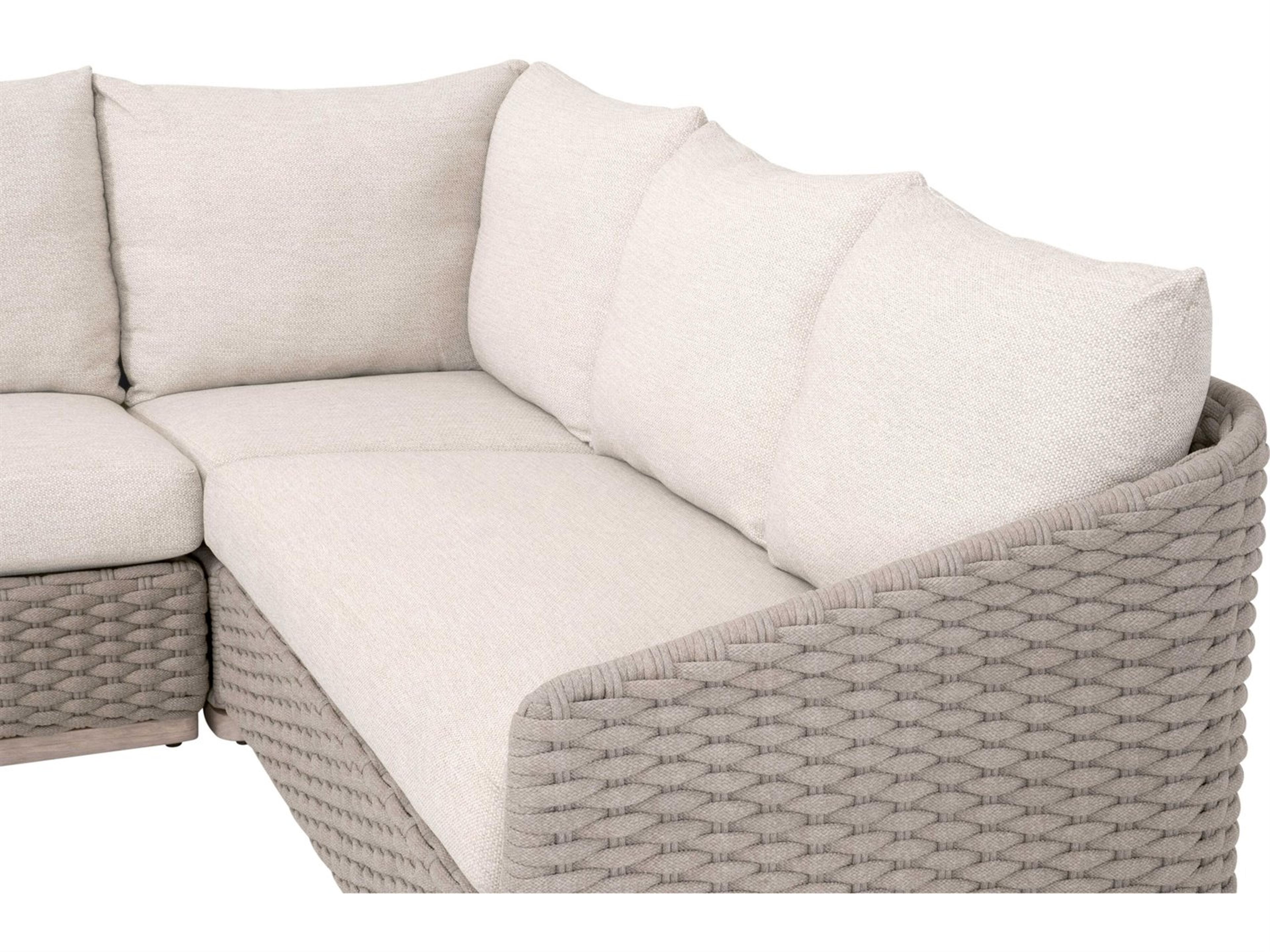 Essentials for Living Woven-Outdoor Rope Cushion Loveseat