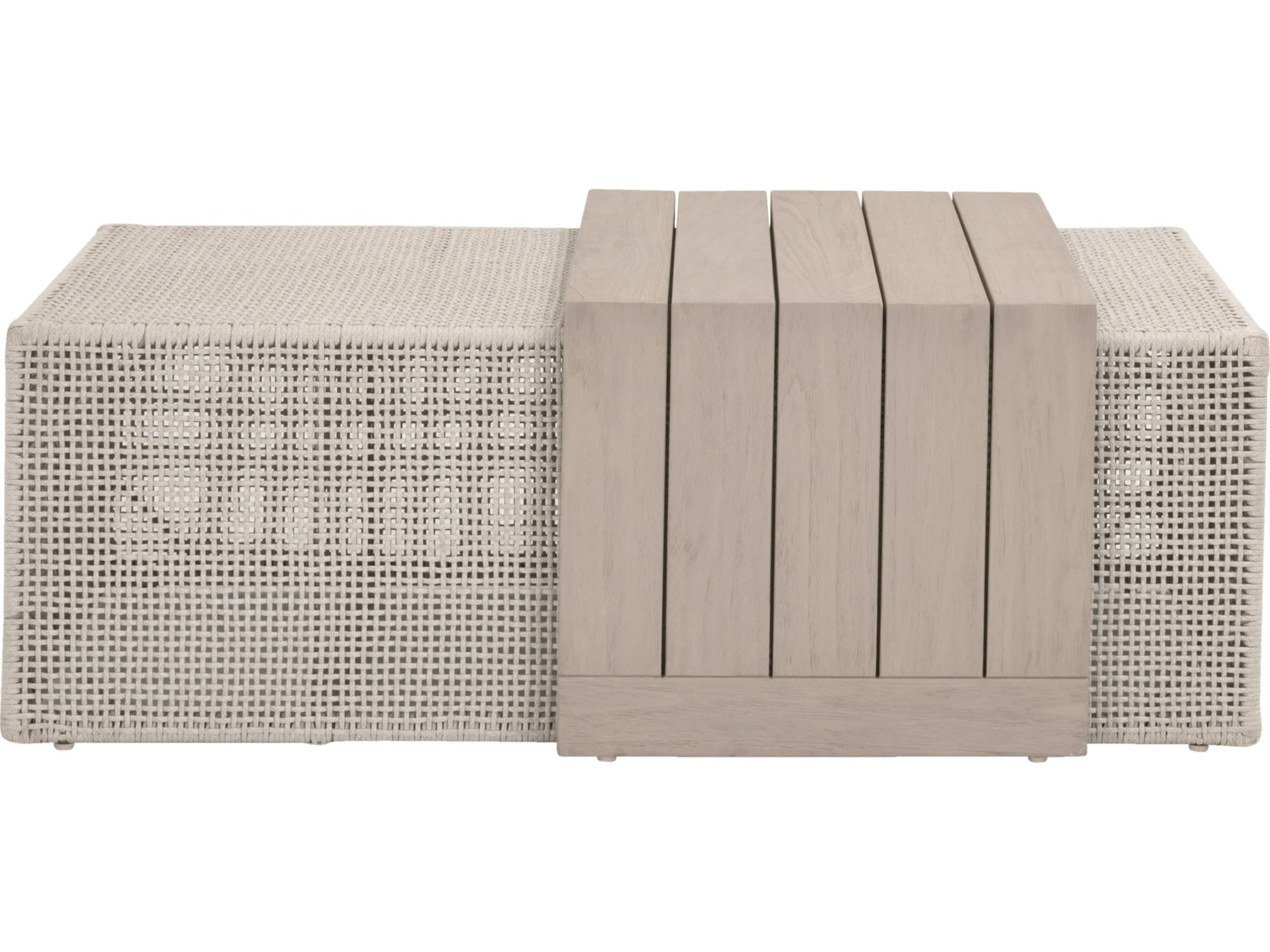 Essentials for Living Outdoor Woven - Outdoor Rhode Wood Rectangular Coffee Table
