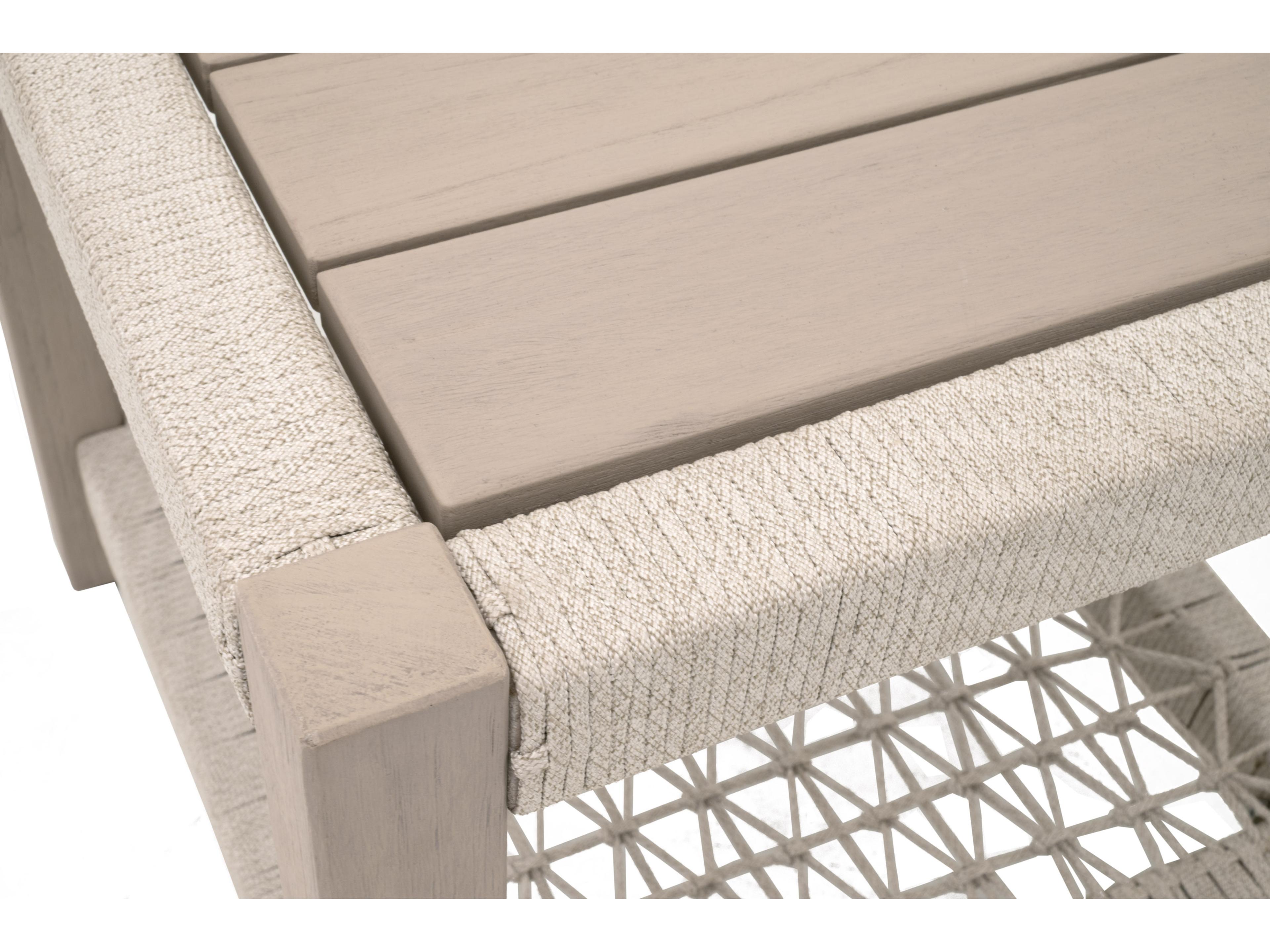 Essentials for Living Outdoor Woven - Outdoor Wrap Wood Square End Table