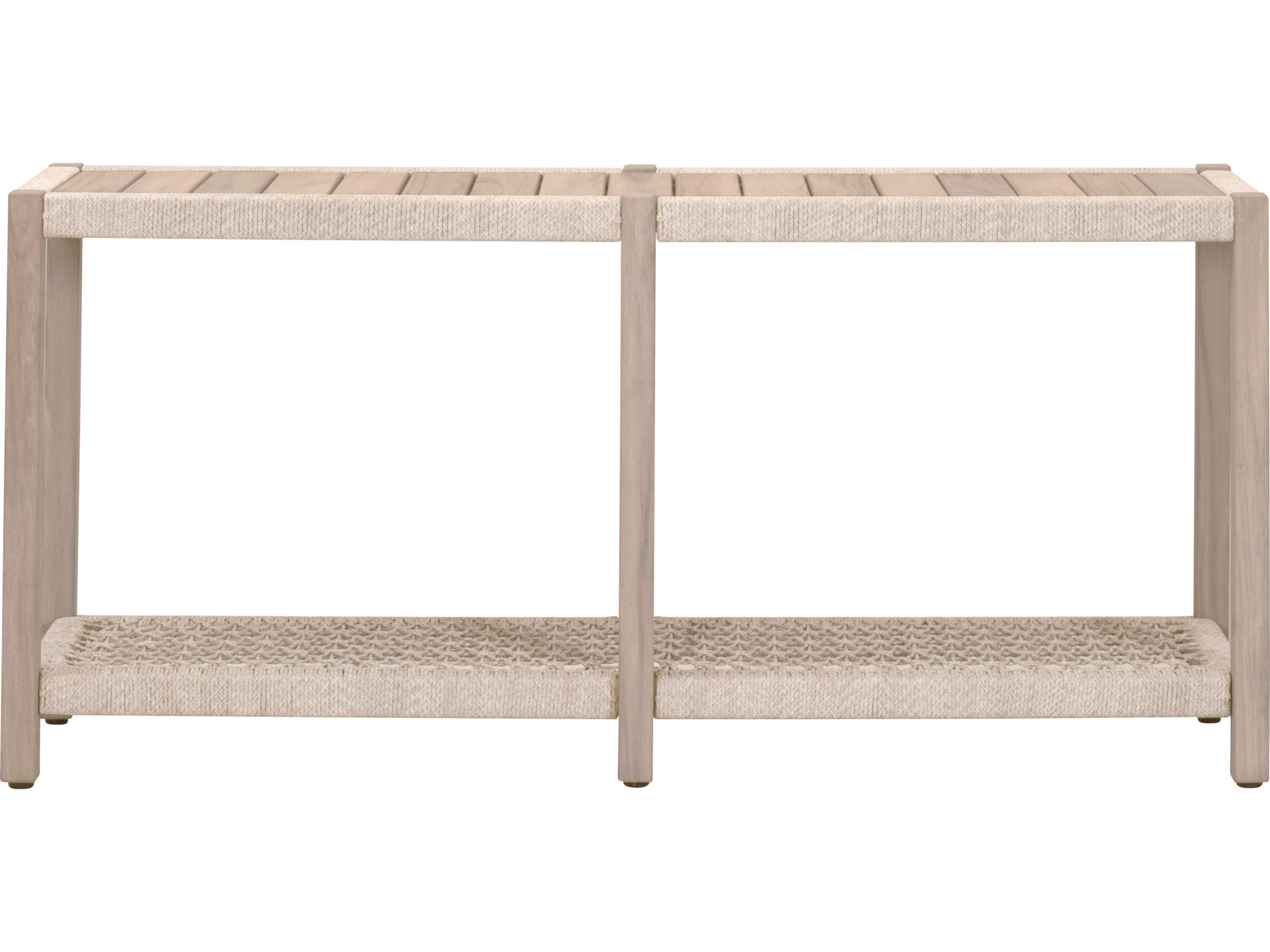 Woven - Outdoor Wrap Wood Rectangular Console Table