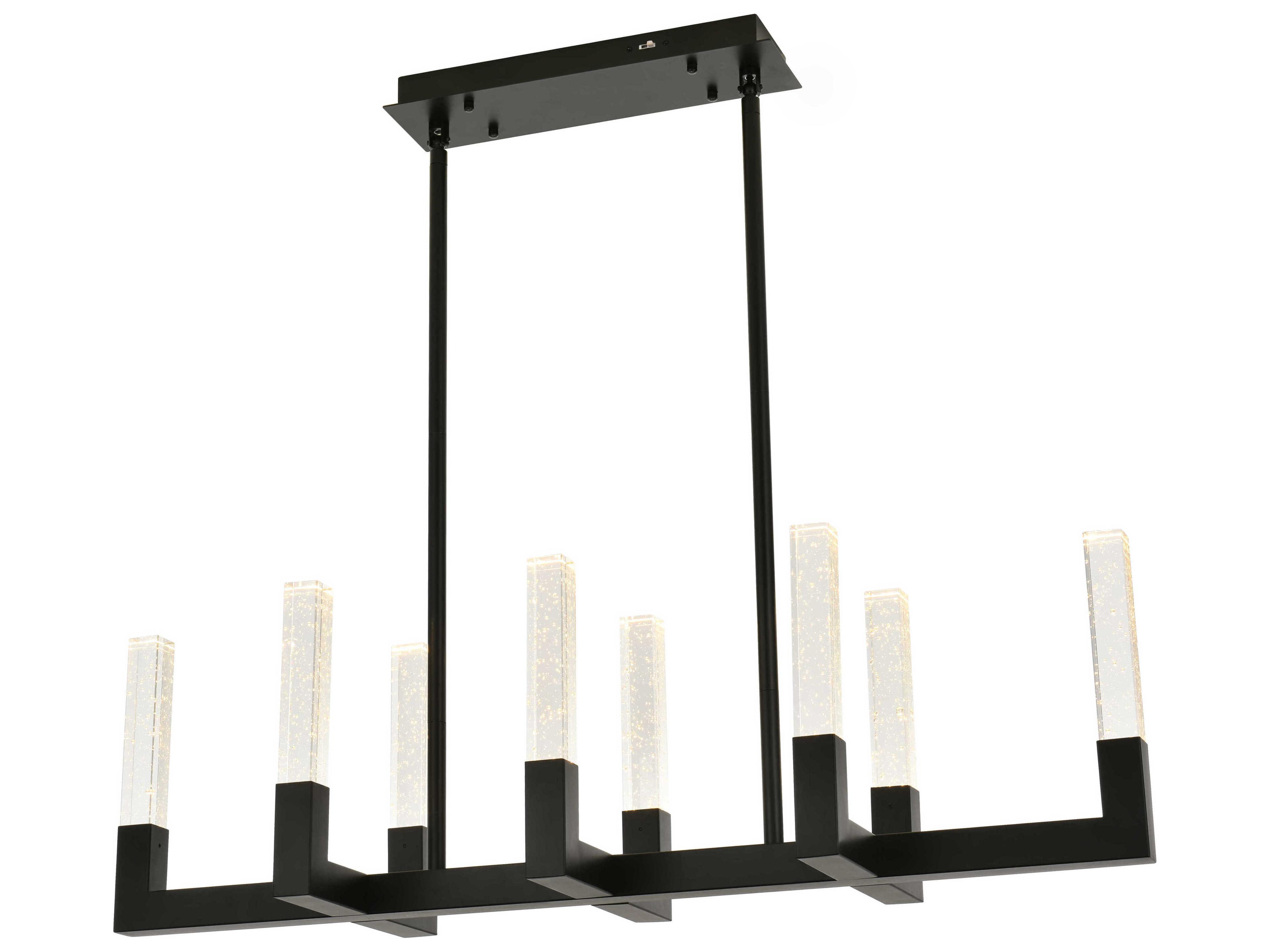Elegant Lighting Noemi 8-Light Black Linear Island Pendant