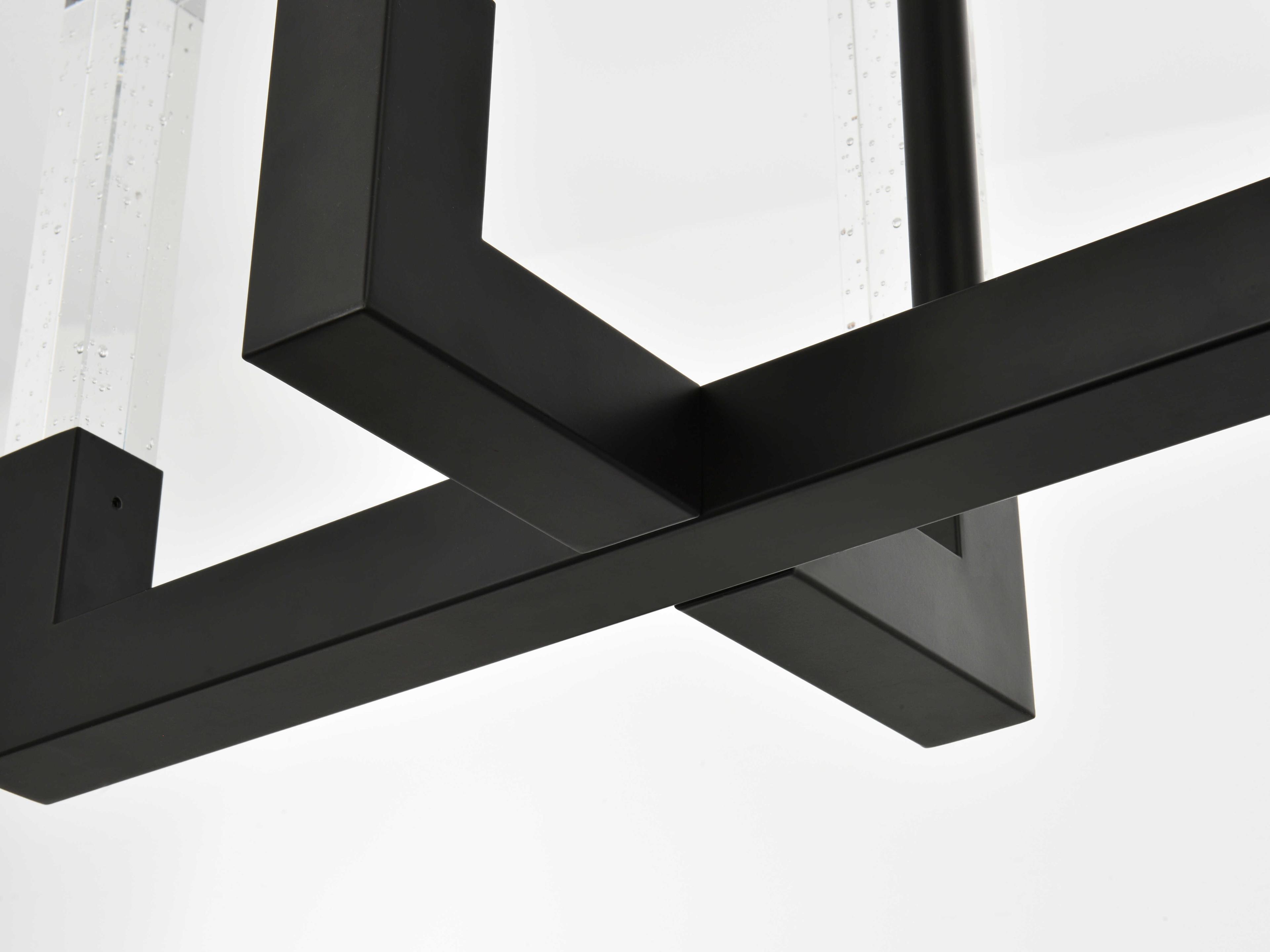 Elegant Lighting Noemi 8-Light Black Linear Island Pendant