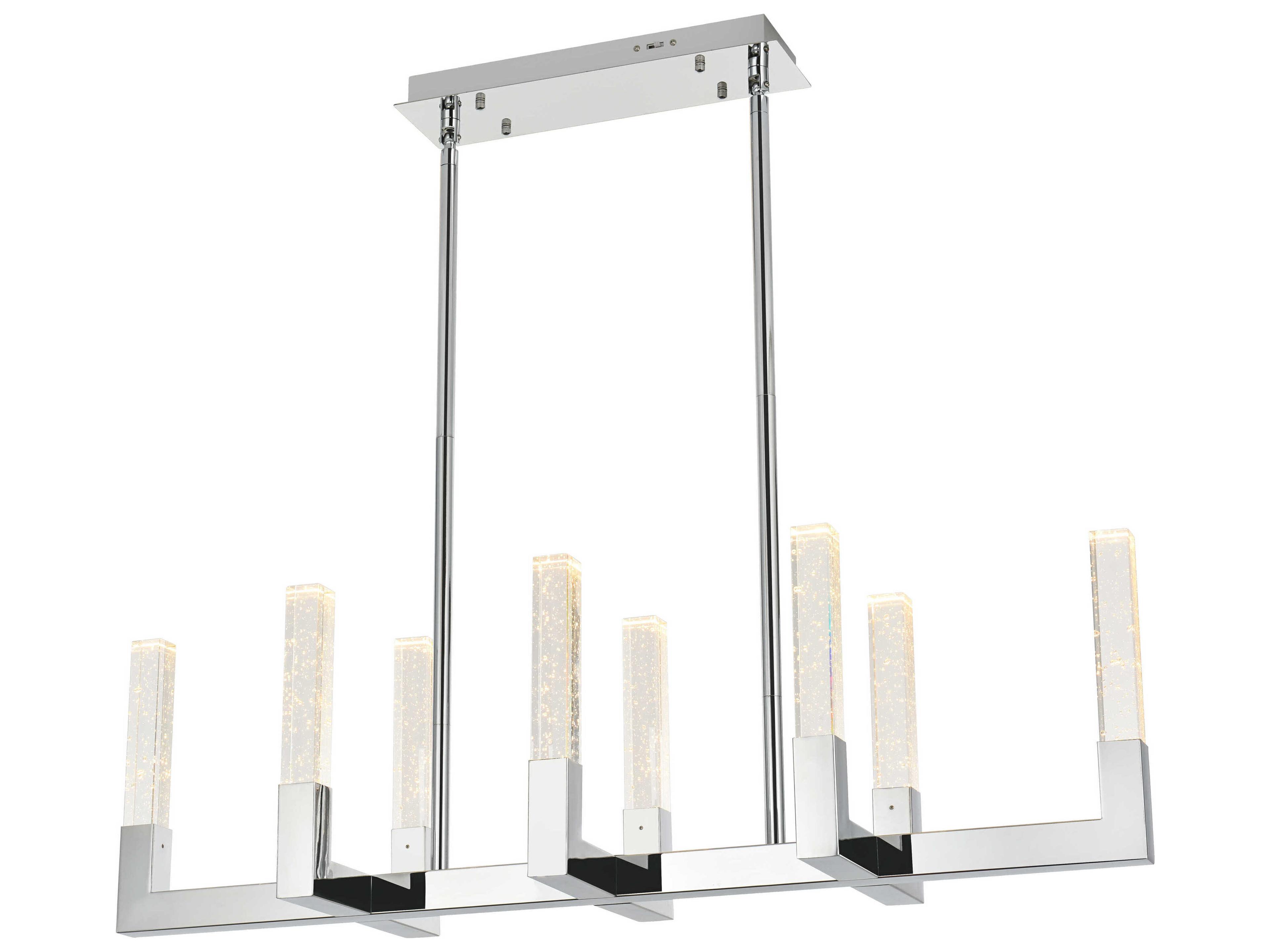 Elegant Lighting Noemi 8-Light Chrome Linear Island Pendant