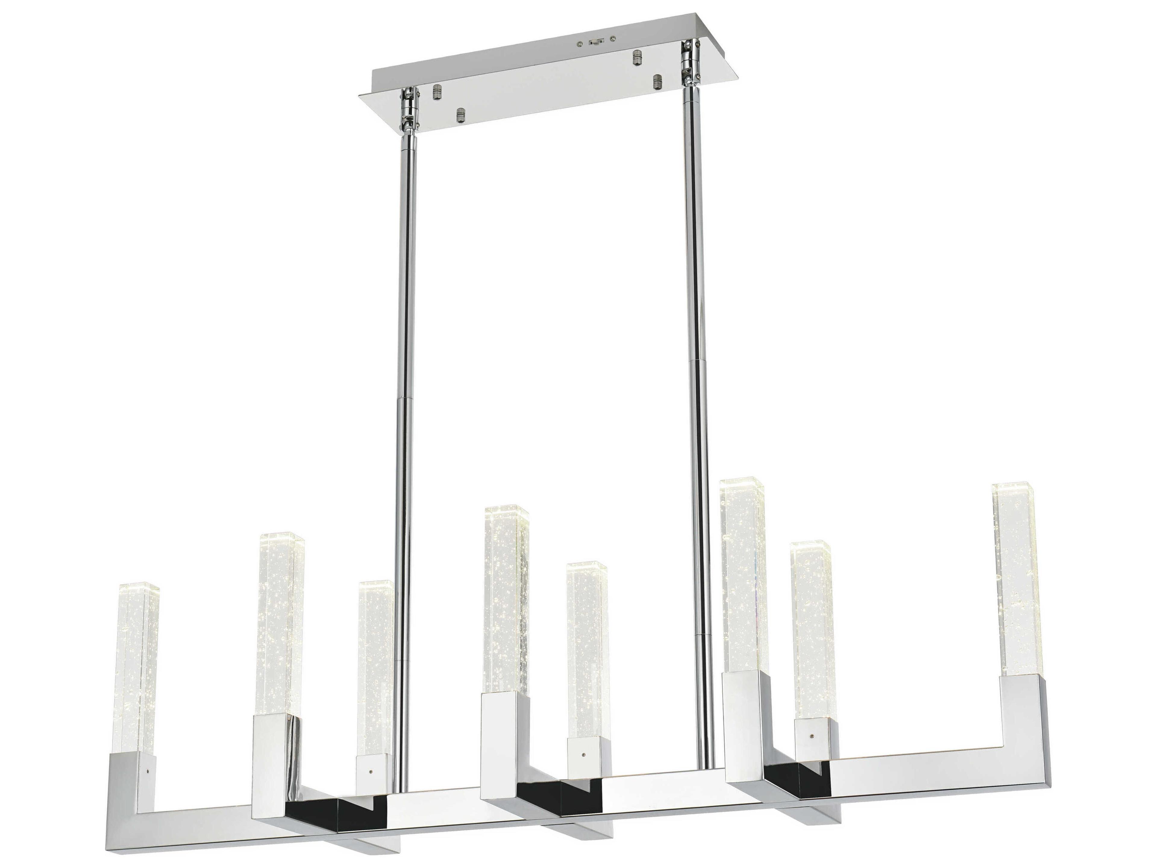 Elegant Lighting Noemi 8-Light Chrome Linear Island Pendant