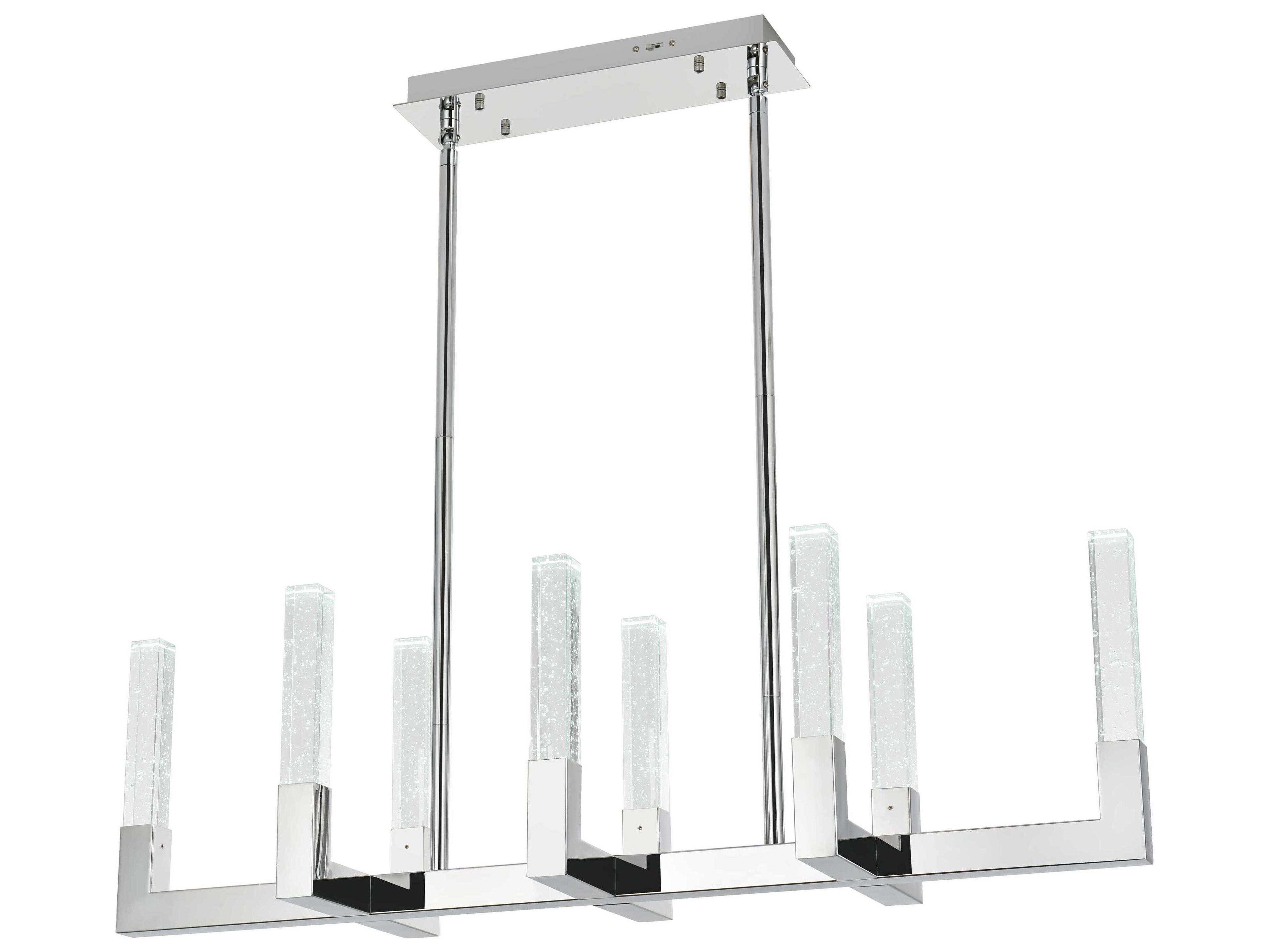 Elegant Lighting Noemi 8-Light Chrome Linear Island Pendant