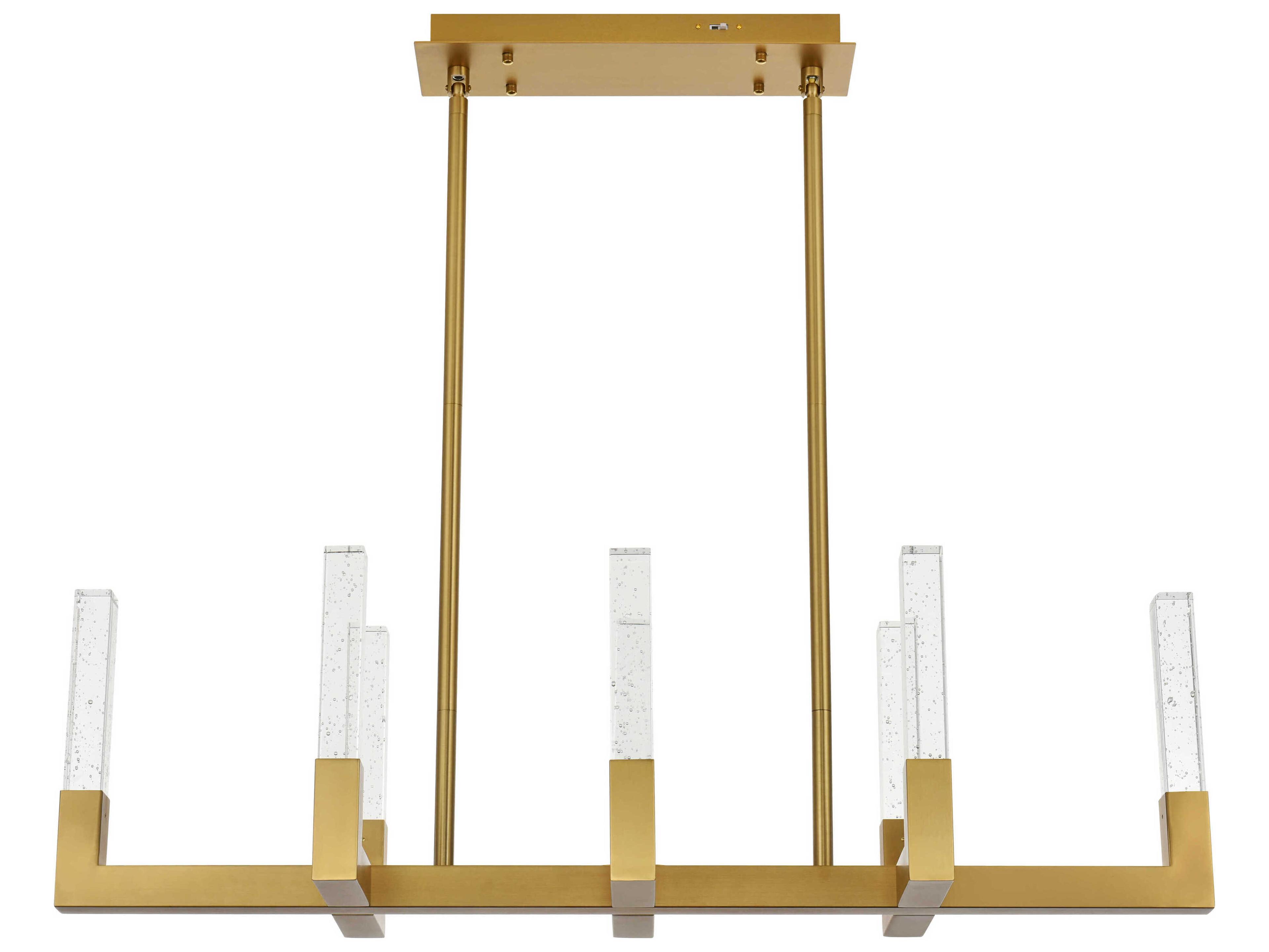 Noemi 8-Light Satin Gold Linear Island Pendant