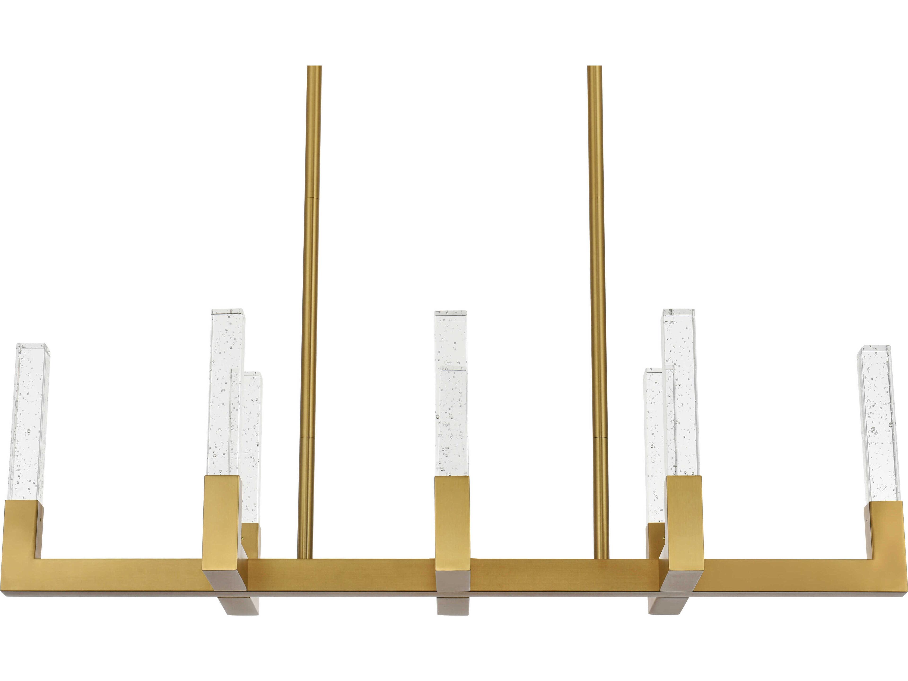 Elegant Lighting Noemi 8-Light Satin Gold Linear Island Pendant