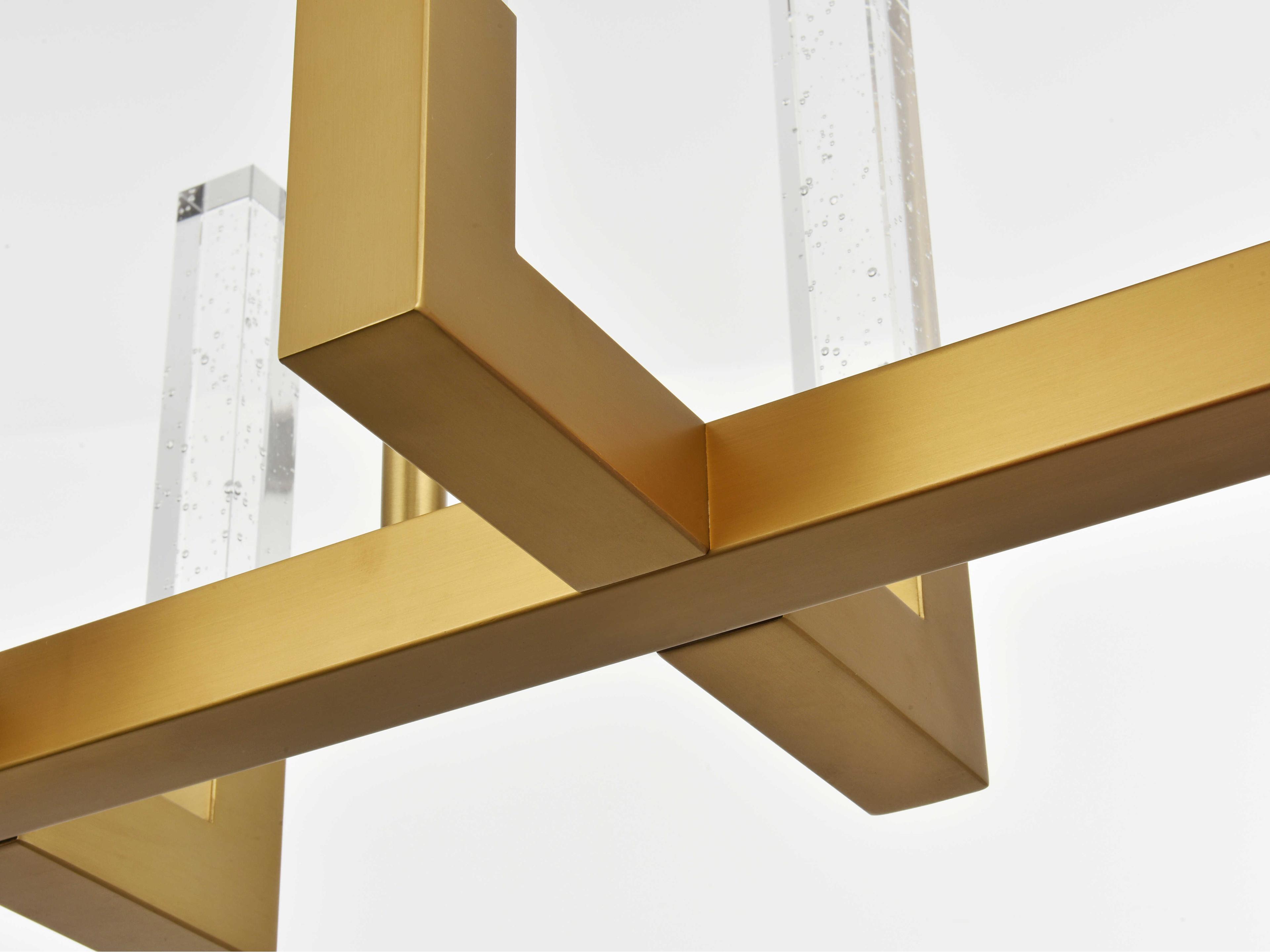 Elegant Lighting Noemi 8-Light Satin Gold Linear Island Pendant