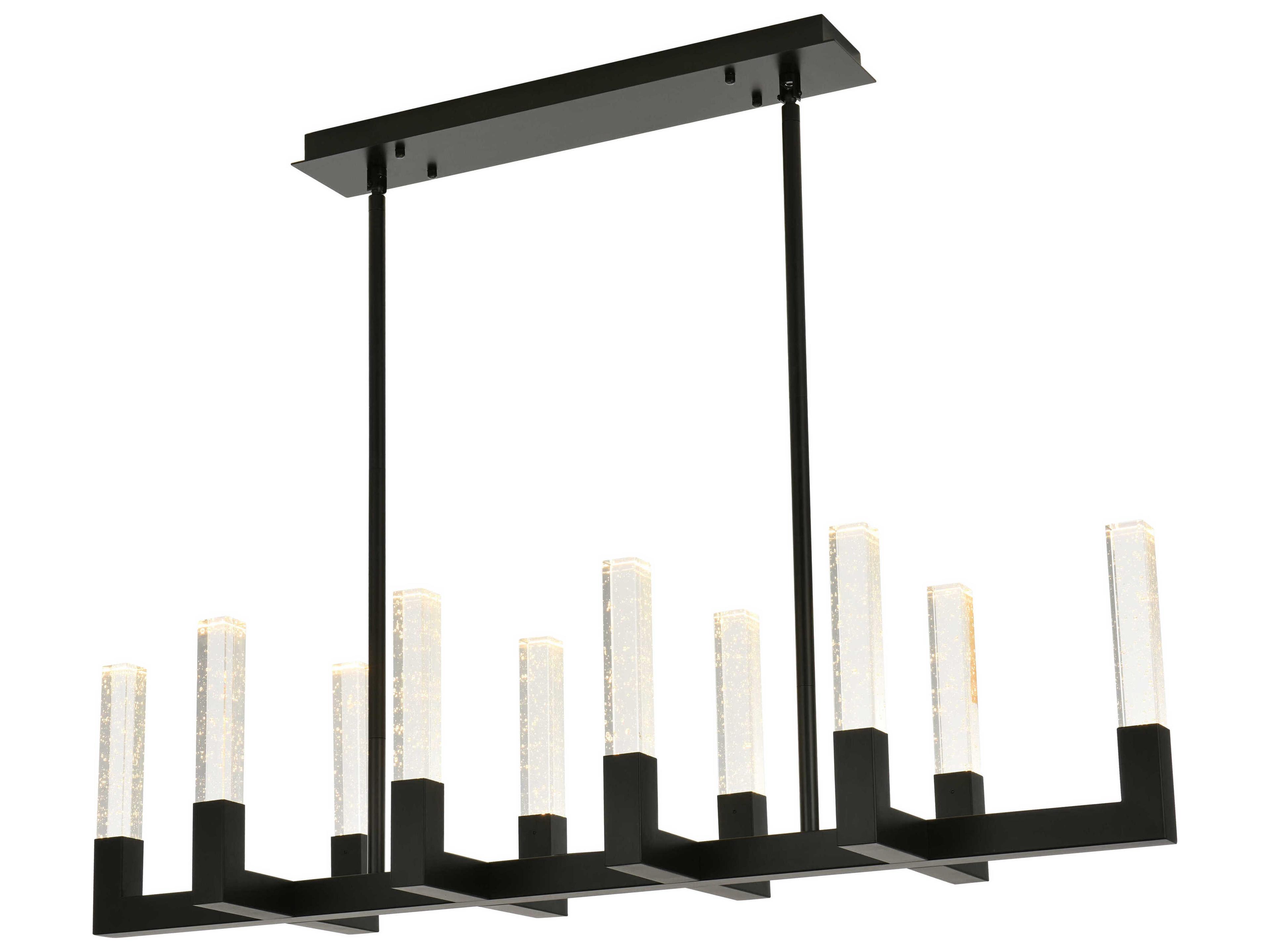 Elegant Lighting Noemi 10-Light Black Linear Island Pendant