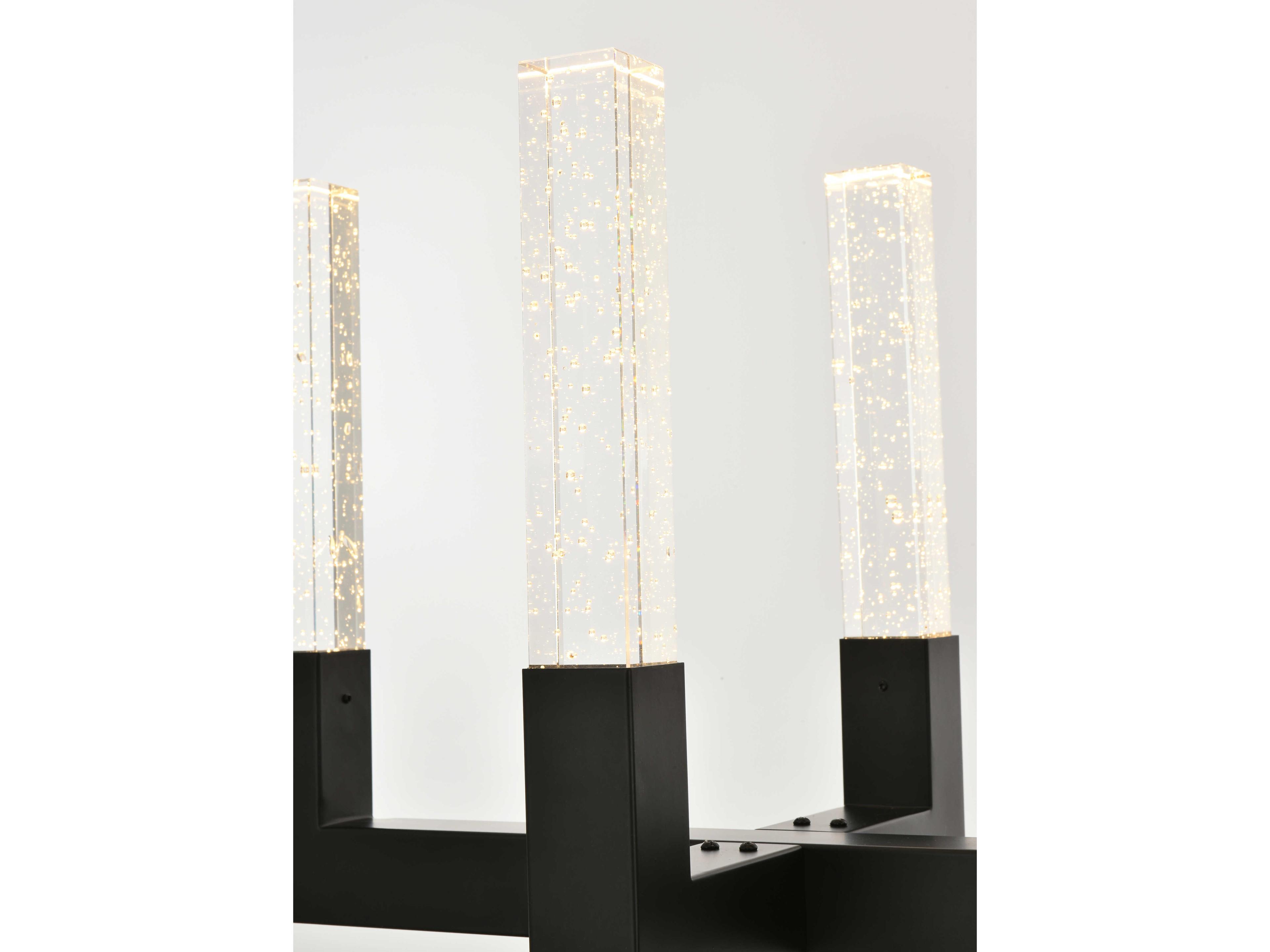 Elegant Lighting Noemi 10-Light Black Linear Island Pendant