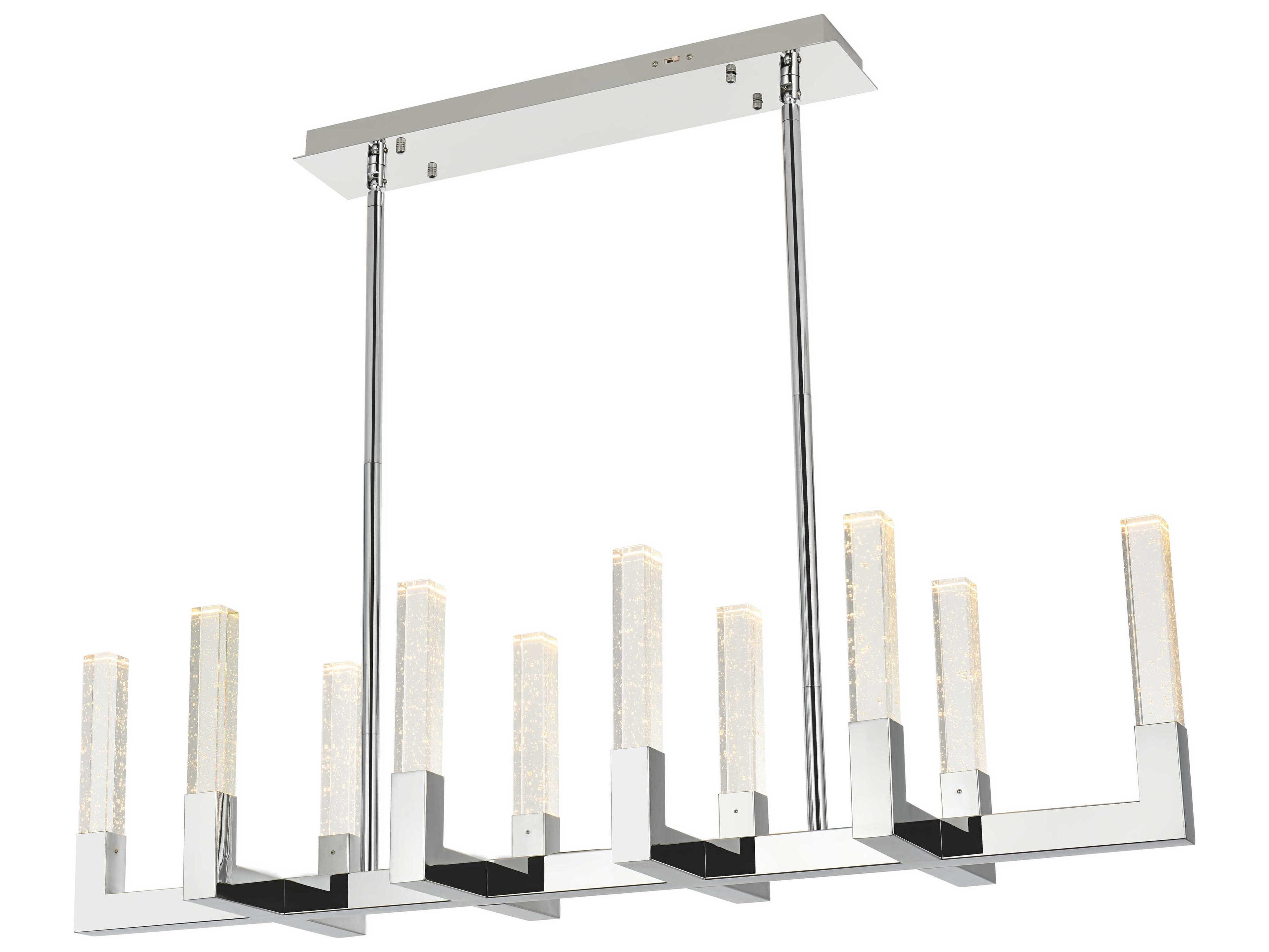 Elegant Lighting Noemi 10-Light Chrome Linear Island Pendant