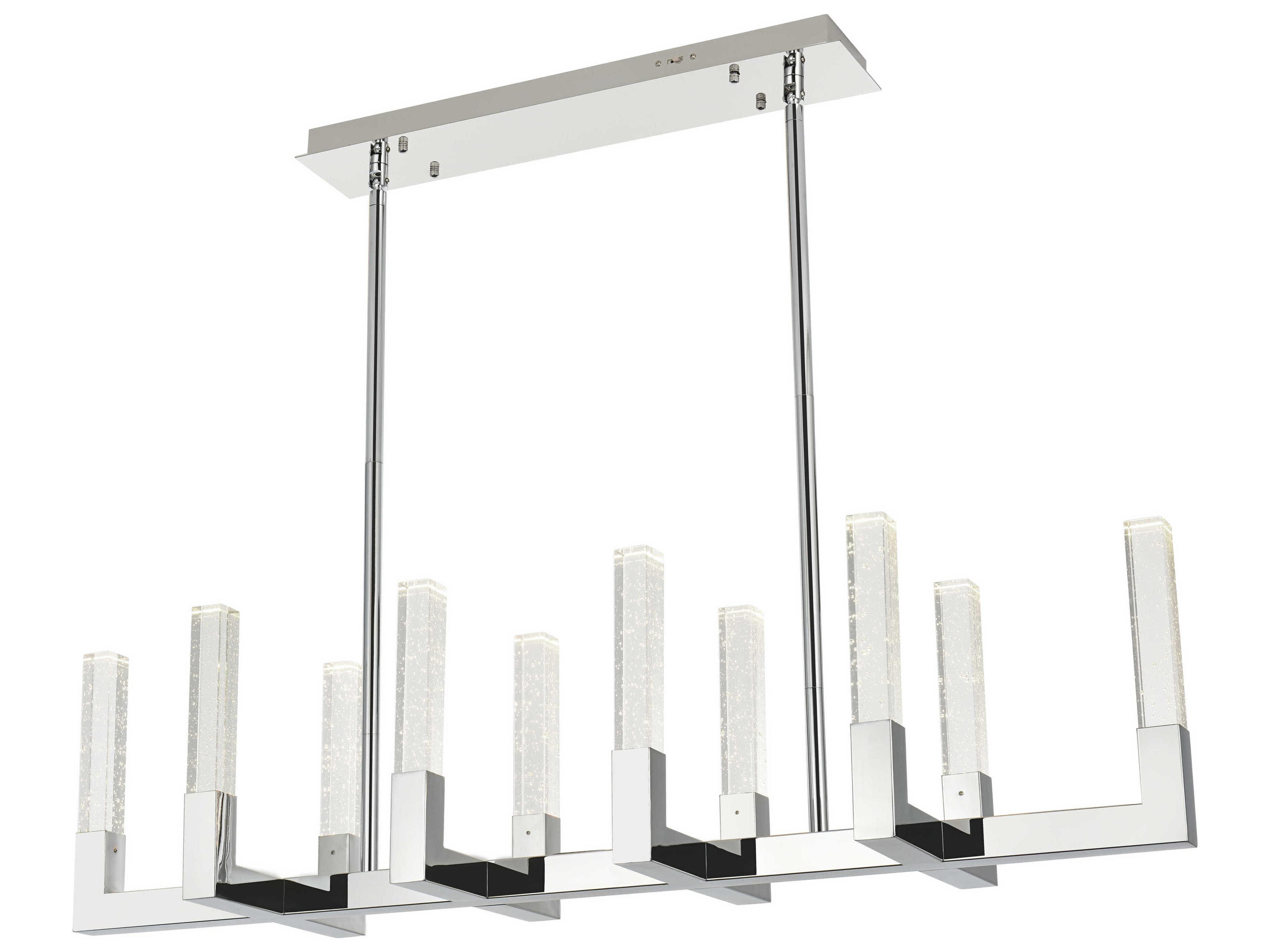Elegant Lighting Noemi 10-Light Chrome Linear Island Pendant