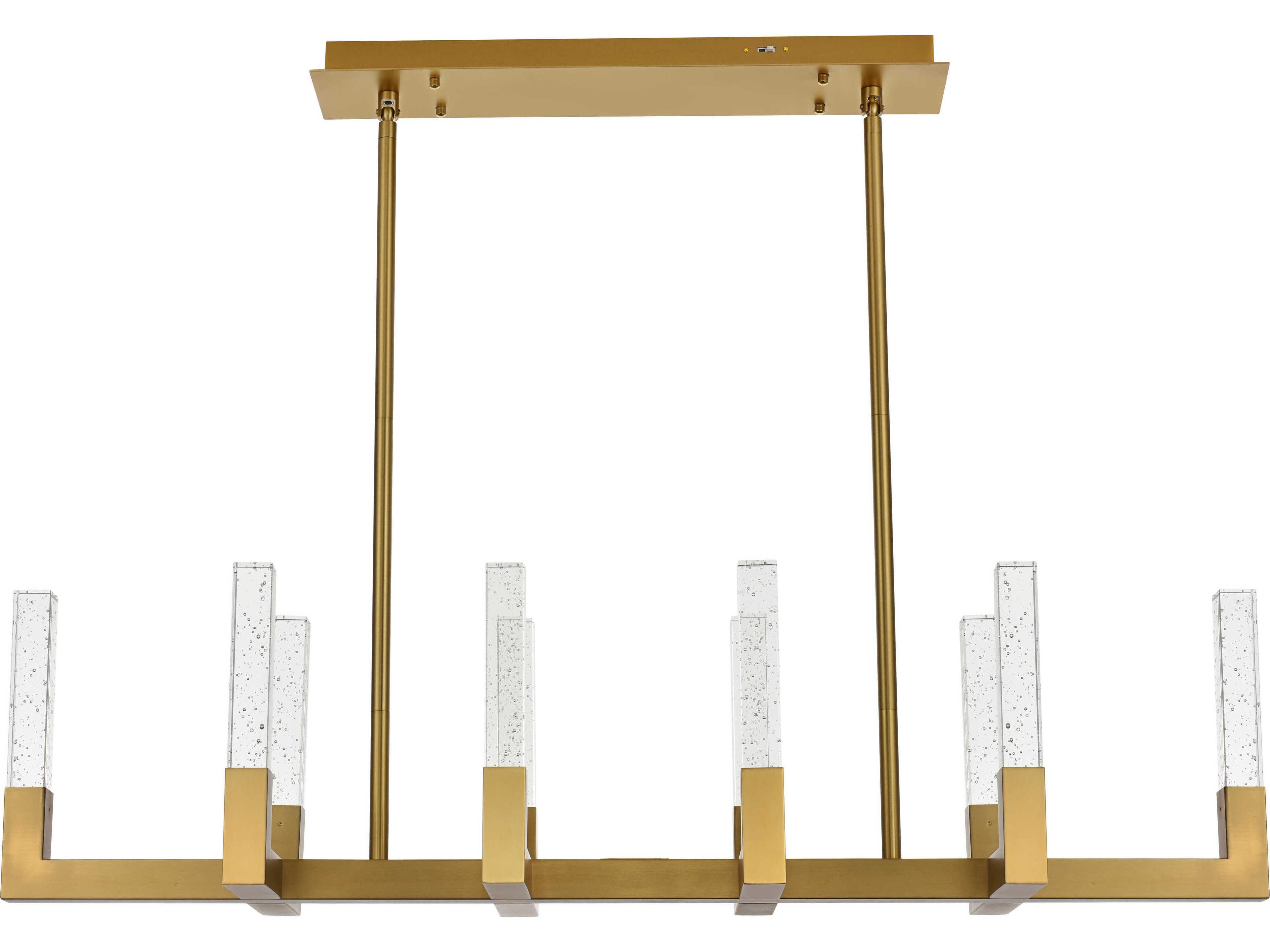 Noemi 10-Light Satin Gold Linear Island Pendant