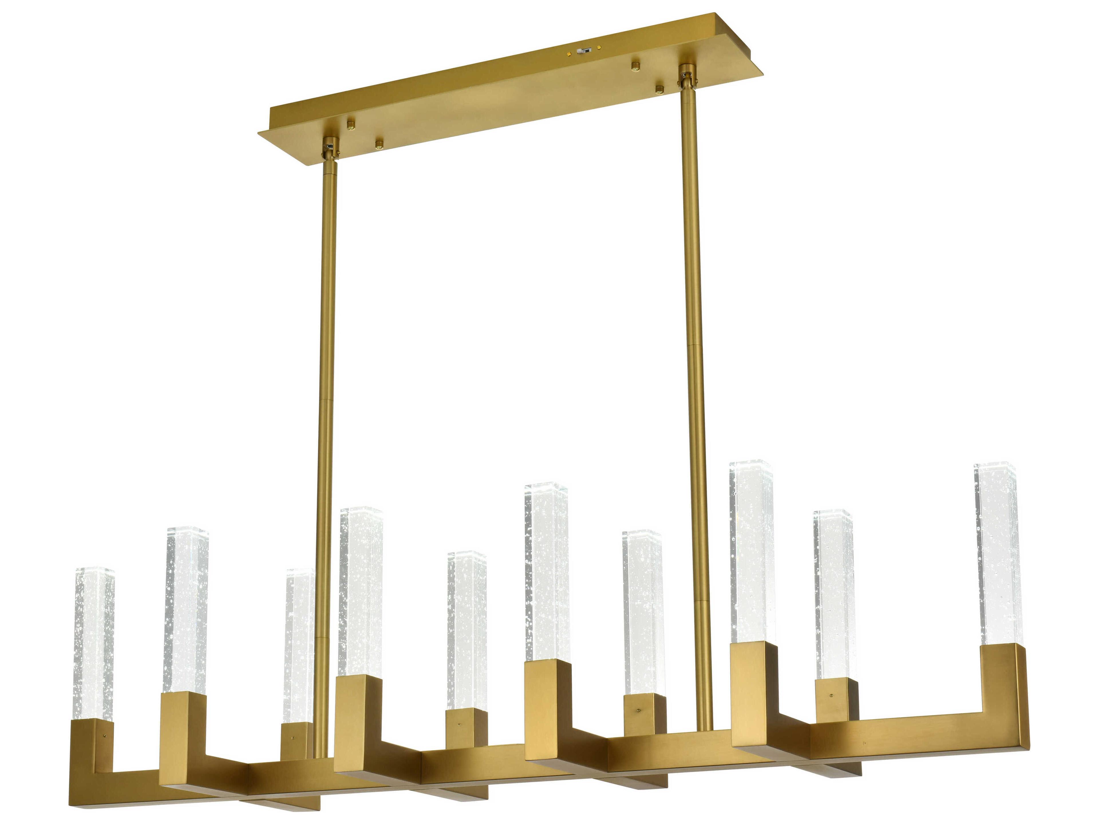 Elegant Lighting Noemi 10-Light Satin Gold Linear Island Pendant