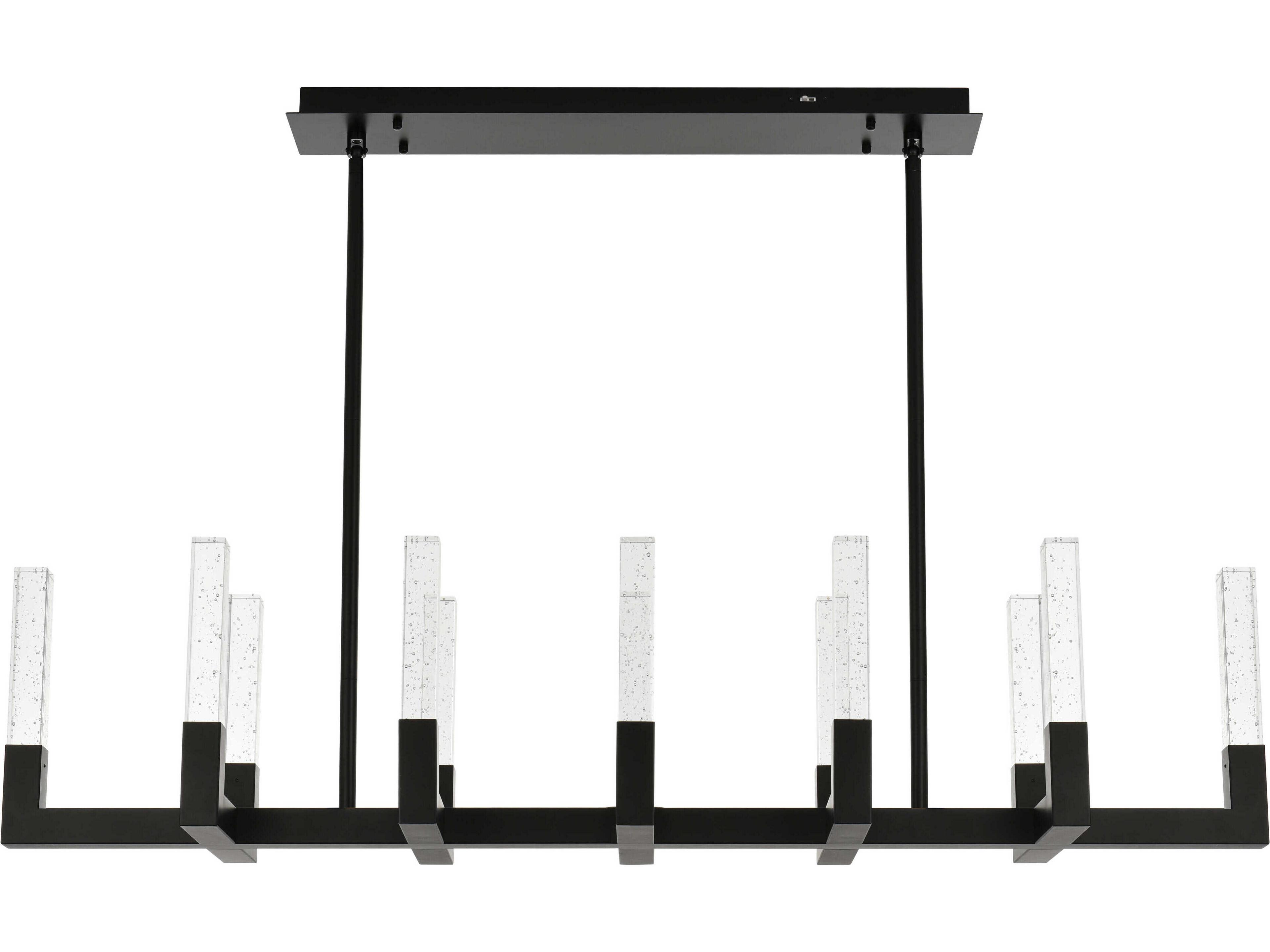 Noemi 12-Light Black Linear Island Pendant