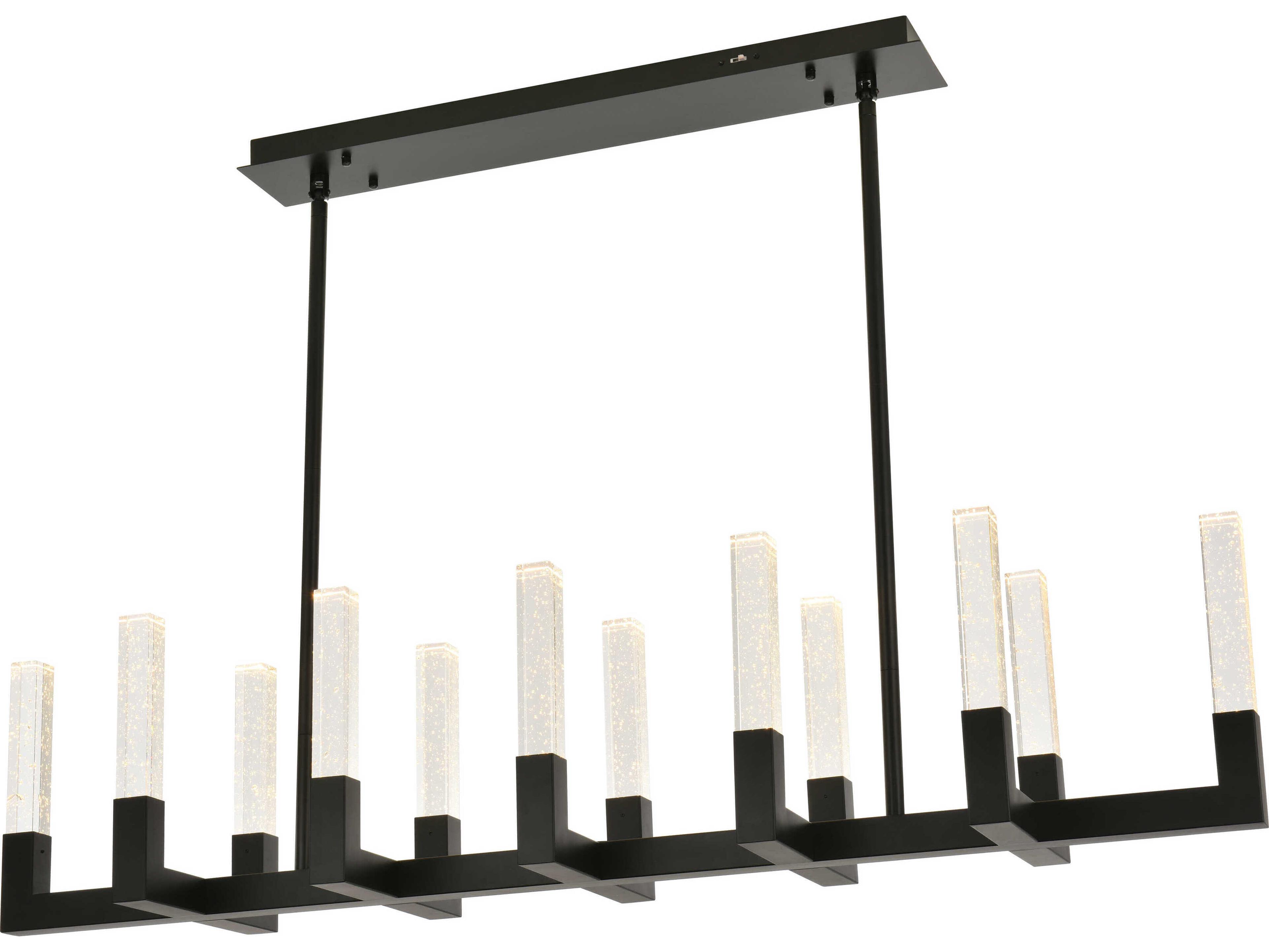 Elegant Lighting Noemi 12-Light Black Linear Island Pendant