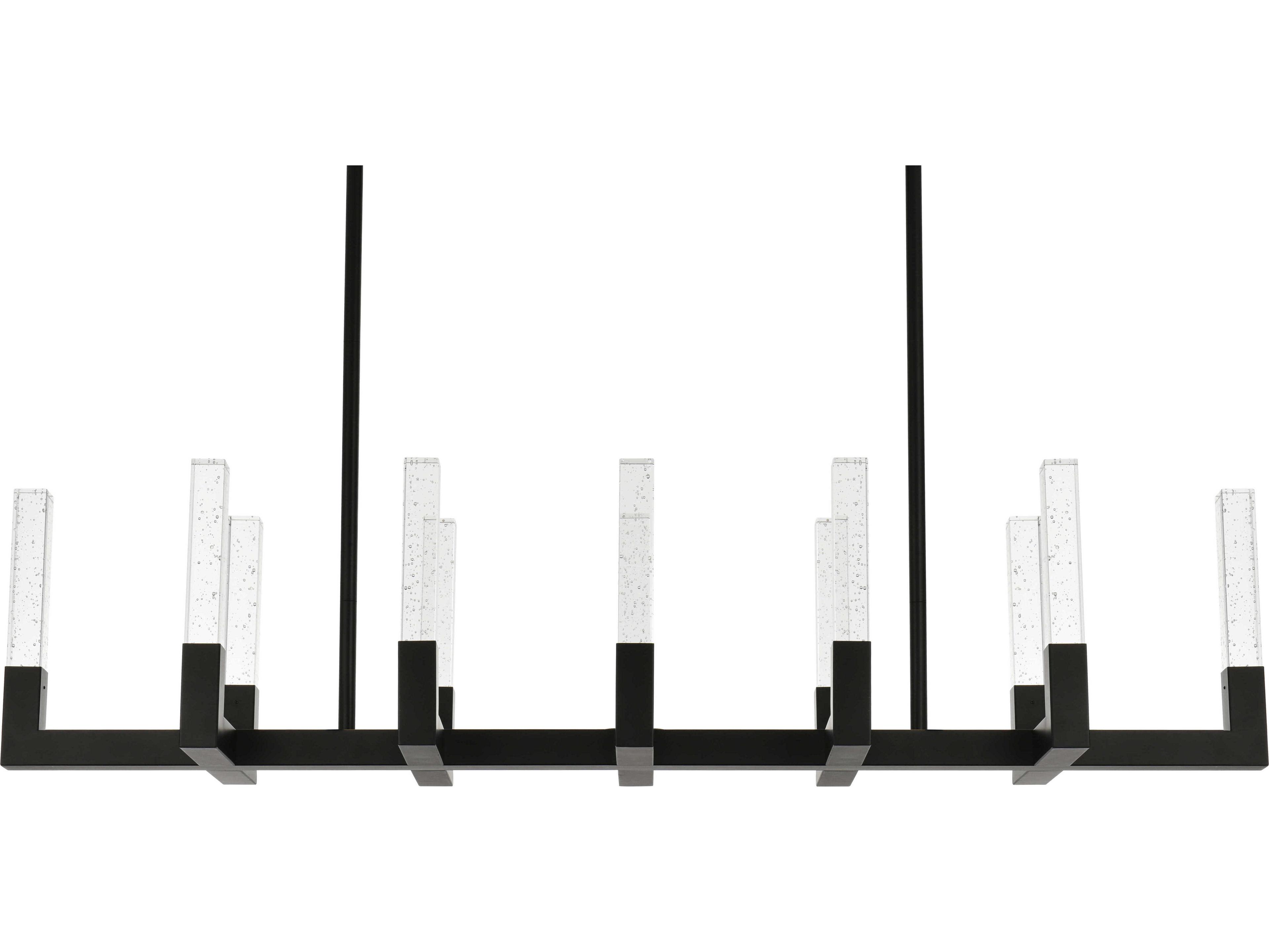Elegant Lighting Noemi 12-Light Black Linear Island Pendant