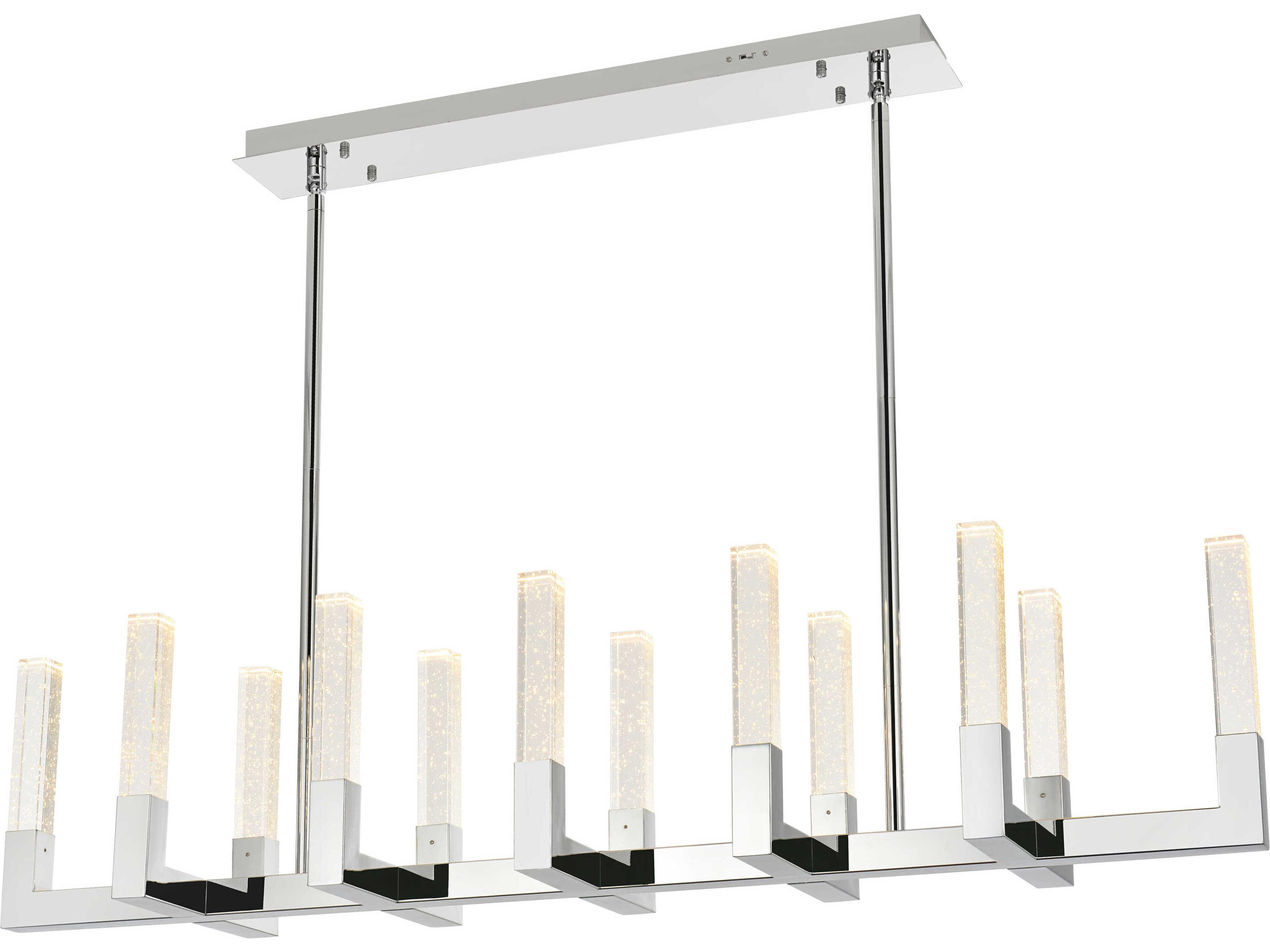 Elegant Lighting Noemi 12-Light Chrome Linear Island Pendant