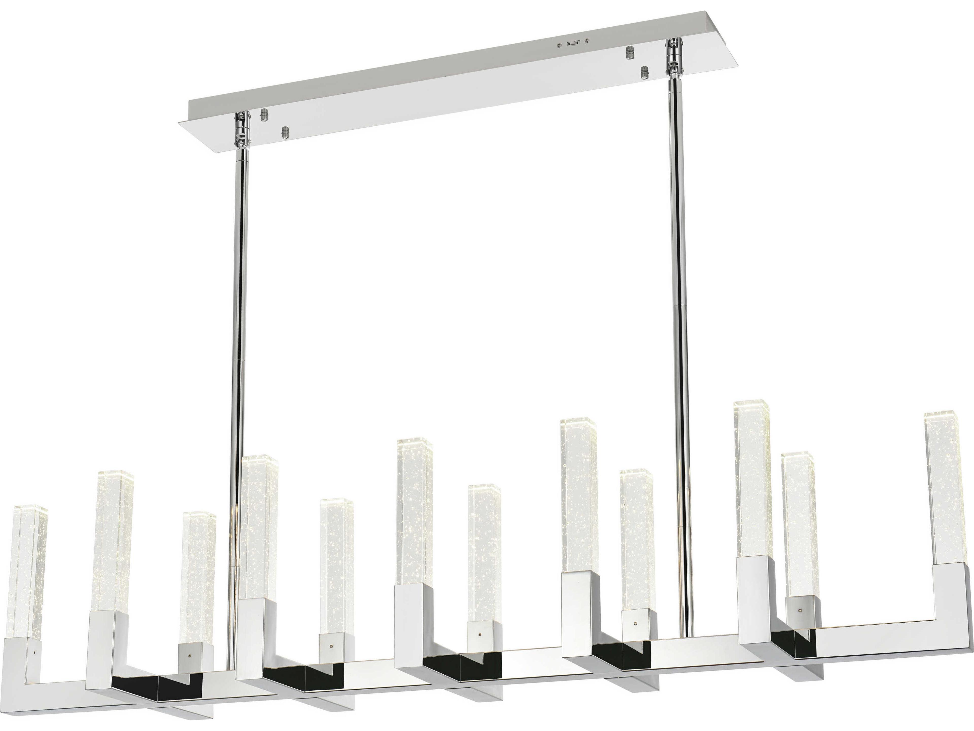 Elegant Lighting Noemi 12-Light Chrome Linear Island Pendant
