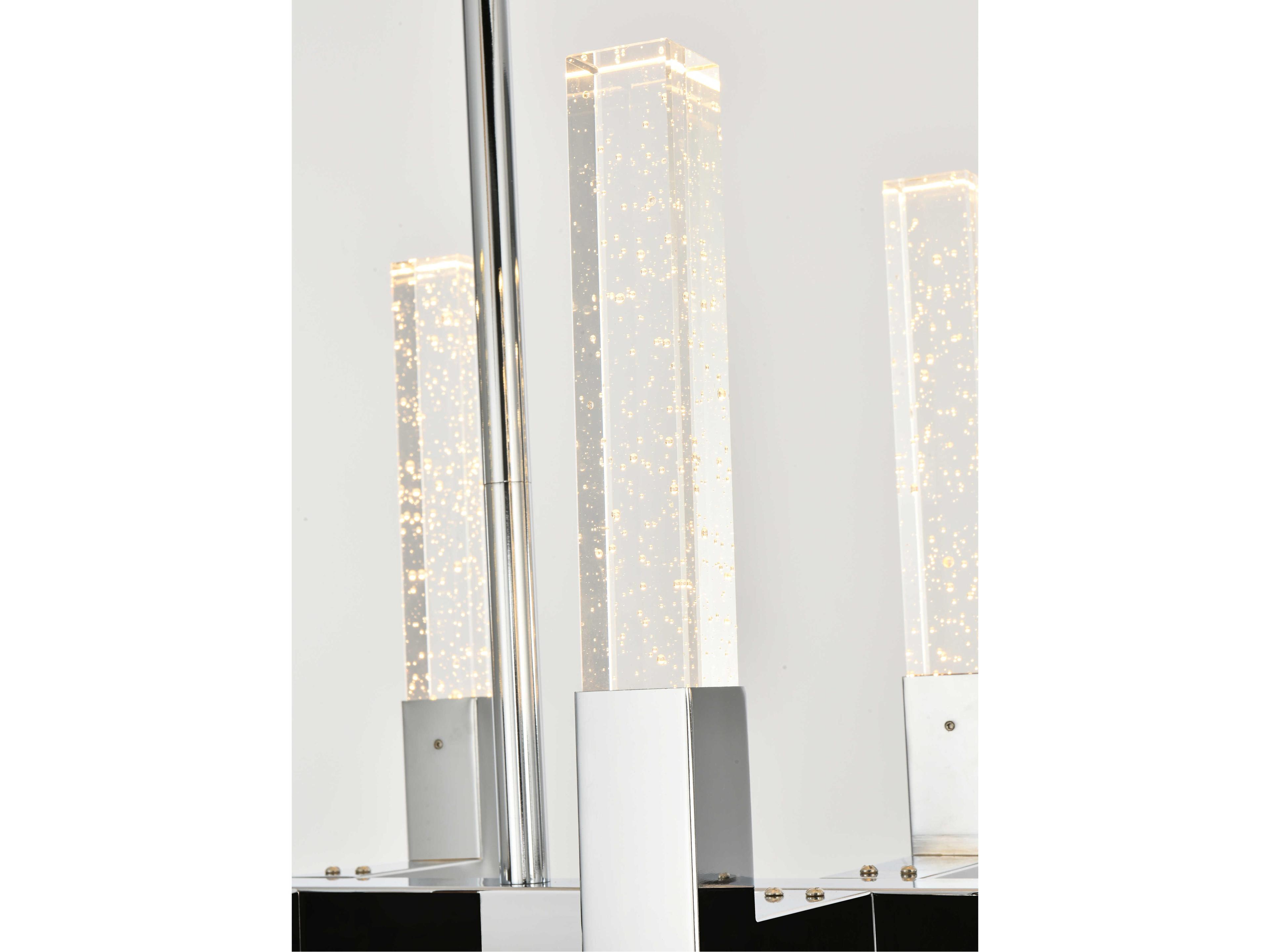 Elegant Lighting Noemi 12-Light Chrome Linear Island Pendant