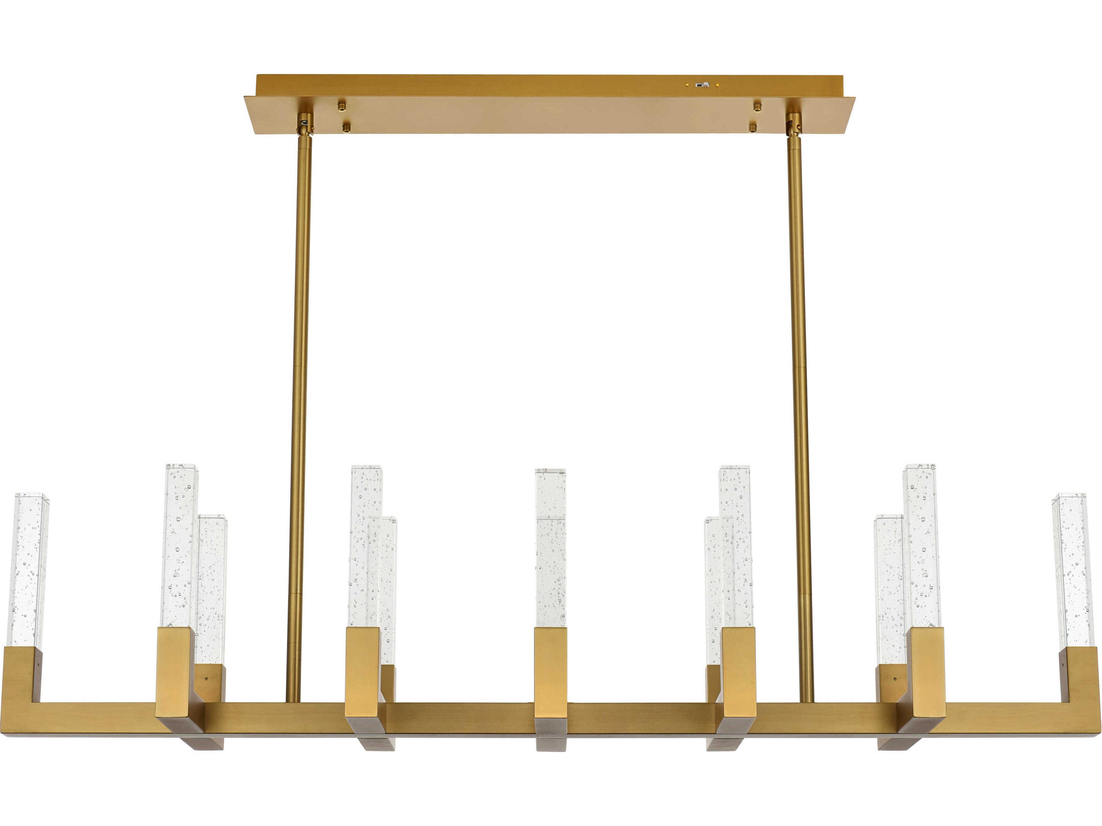 Noemi 12-Light Satin Gold Linear Island Pendant