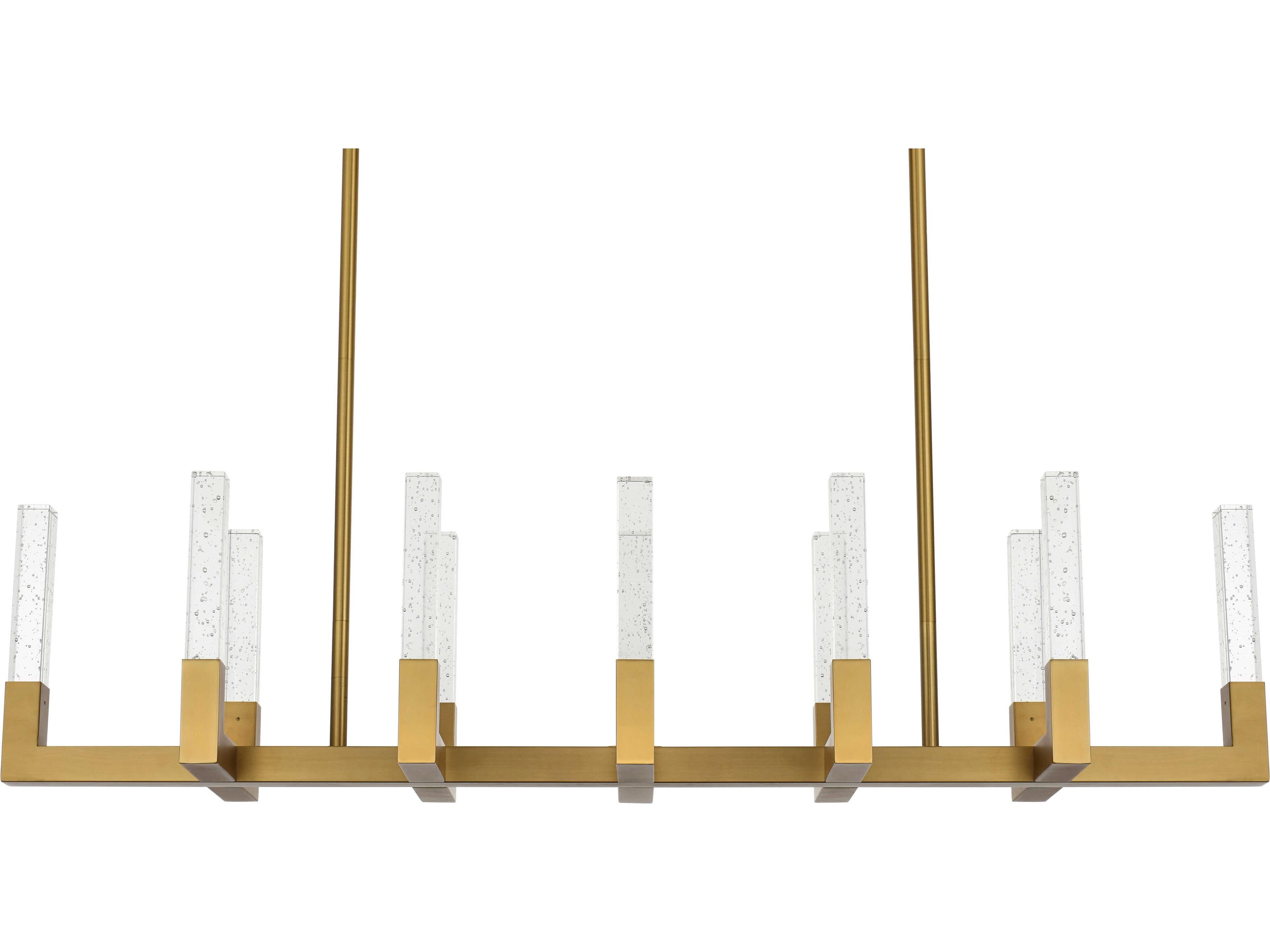 Elegant Lighting Noemi 12-Light Satin Gold Linear Island Pendant