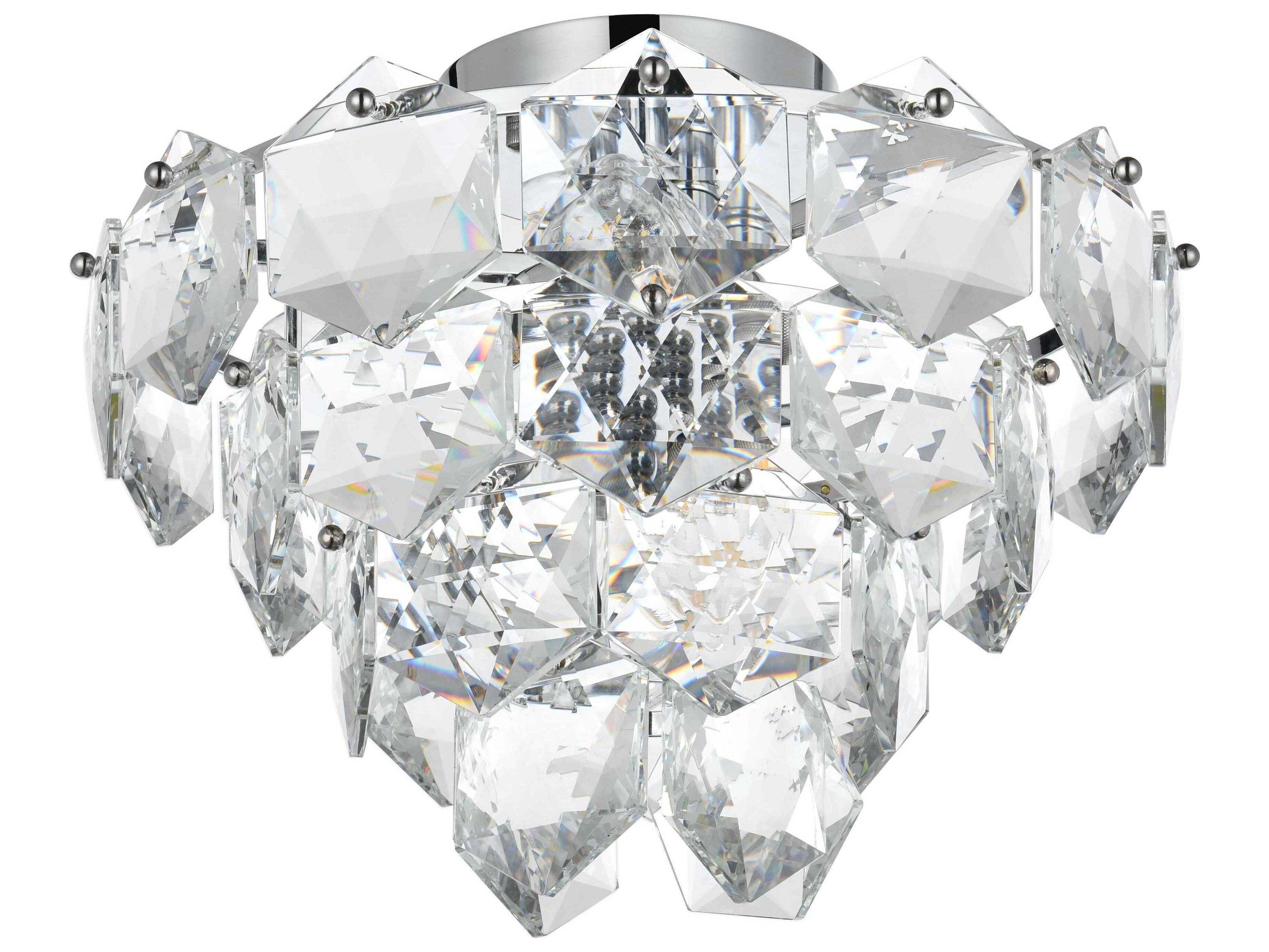 Elegant Lighting Adaline 6-Light Chrome Semi Flush Mount