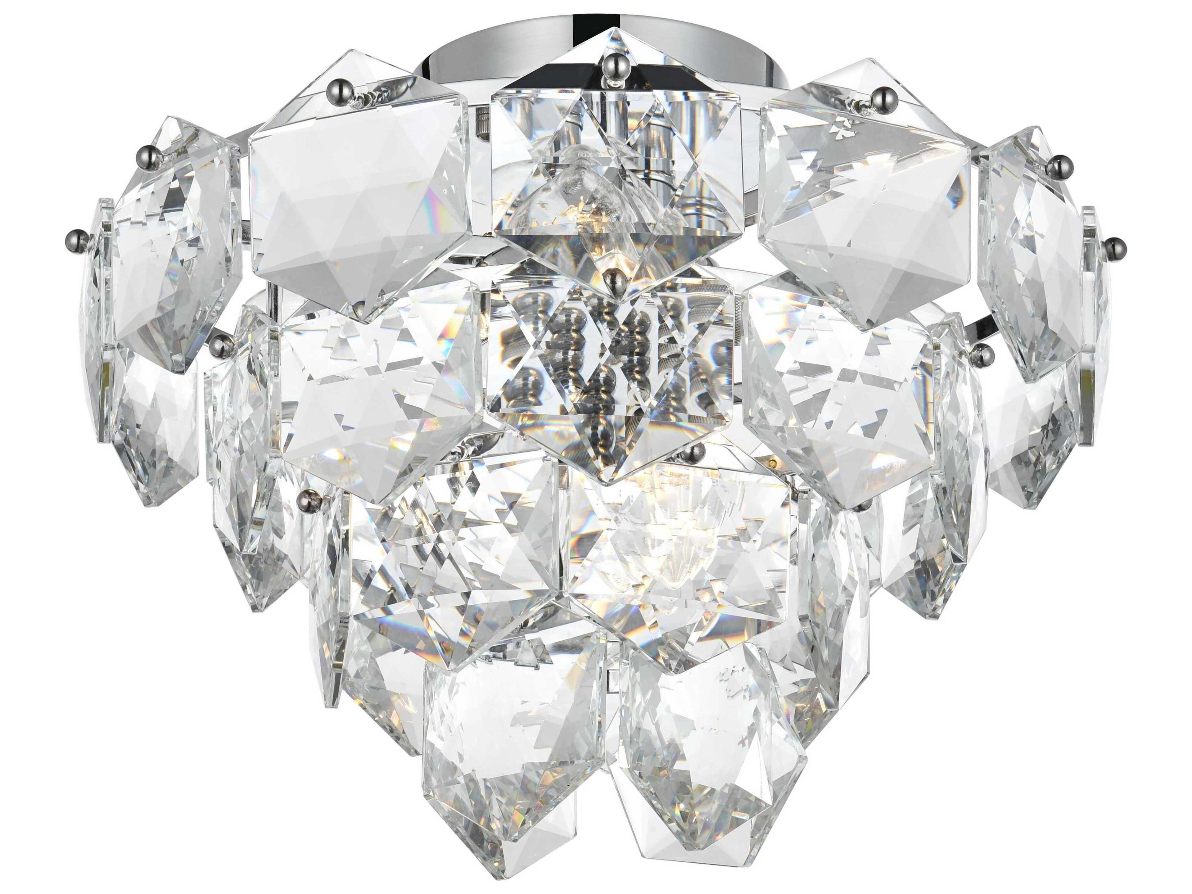 Elegant Lighting Adaline 6-Light Chrome Semi Flush Mount