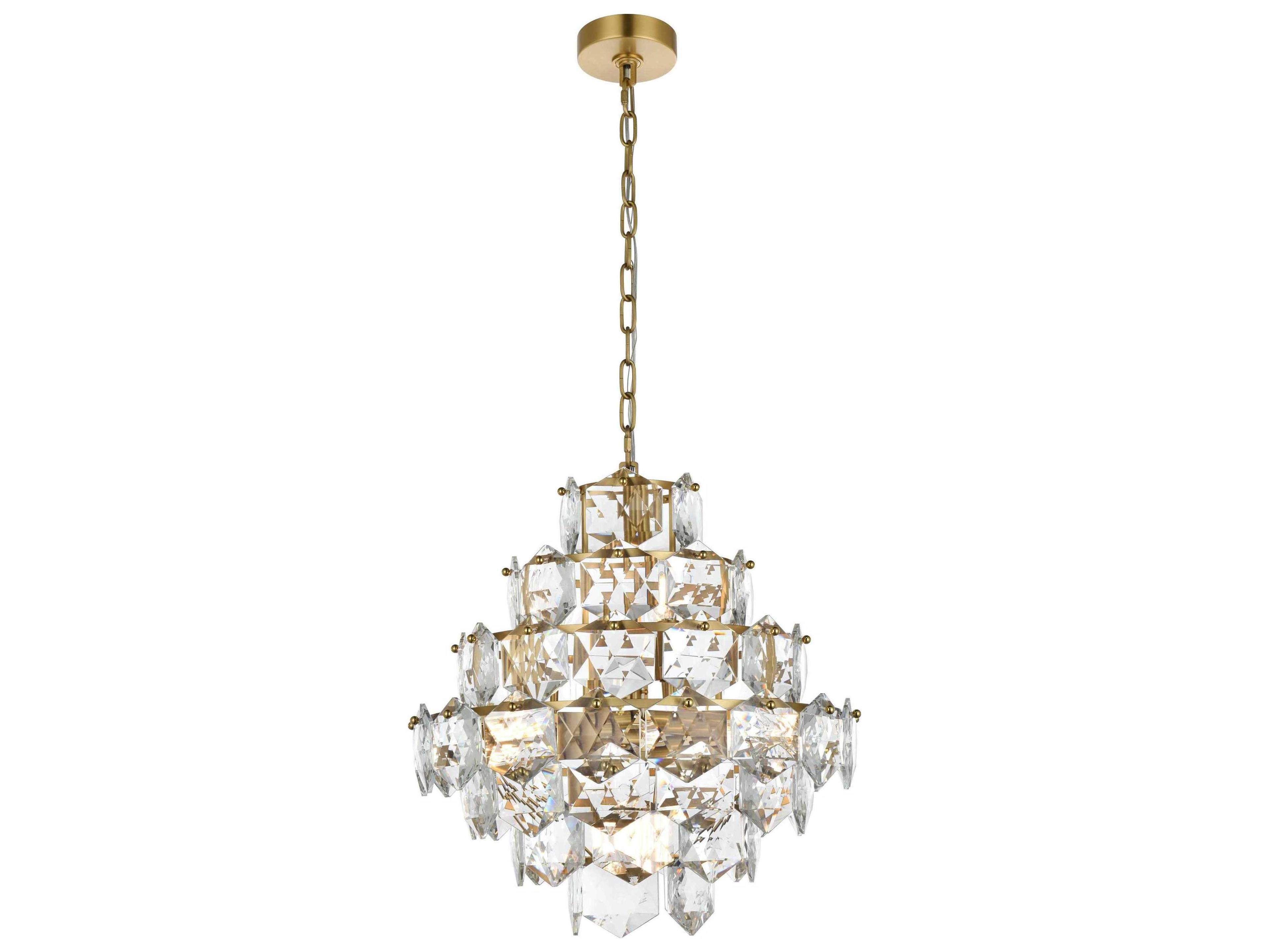 Adaline 11-Light Satin Gold Tiered Chandelier