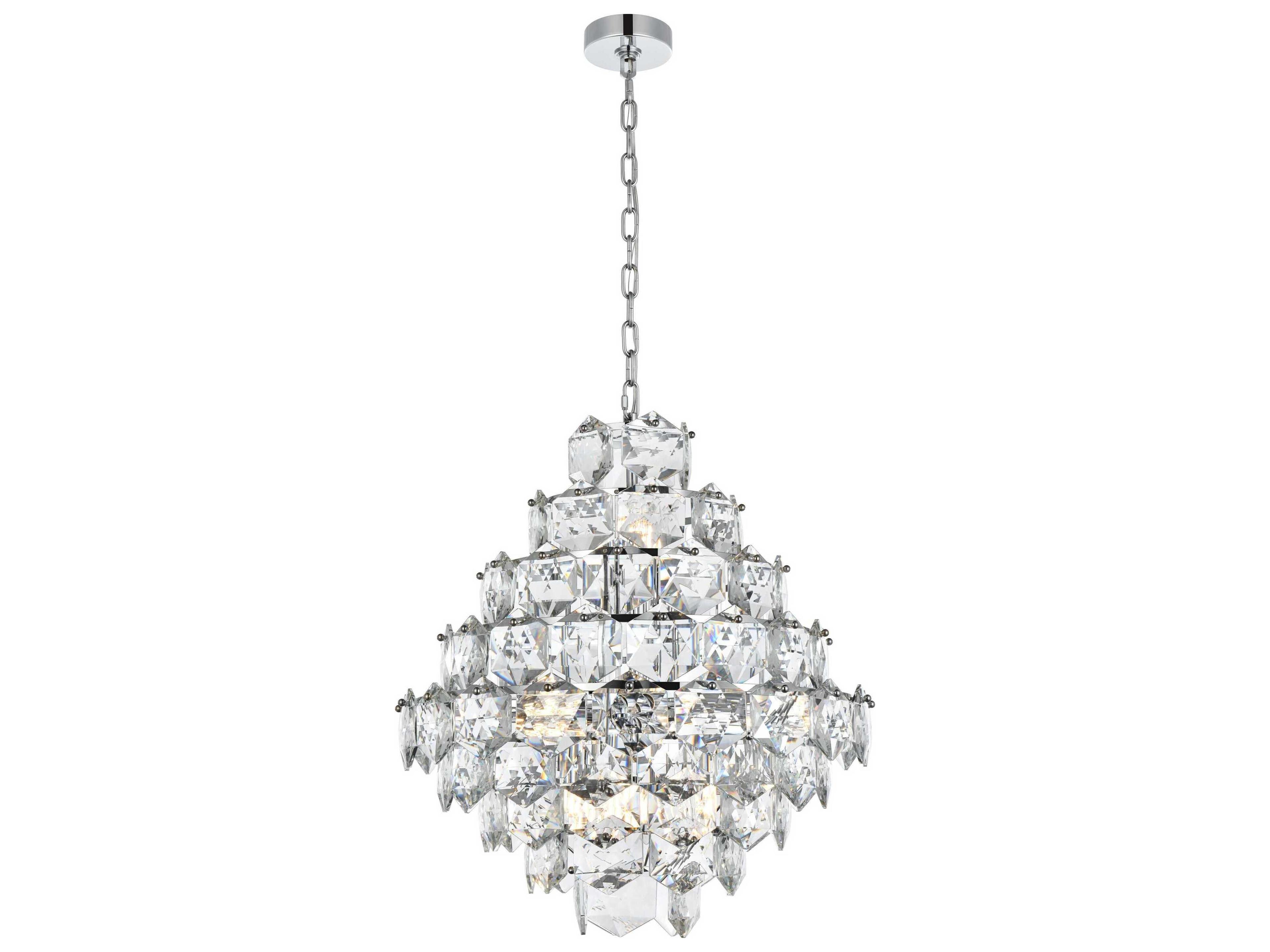 Adaline 15-Light Chrome Tiered Chandelier