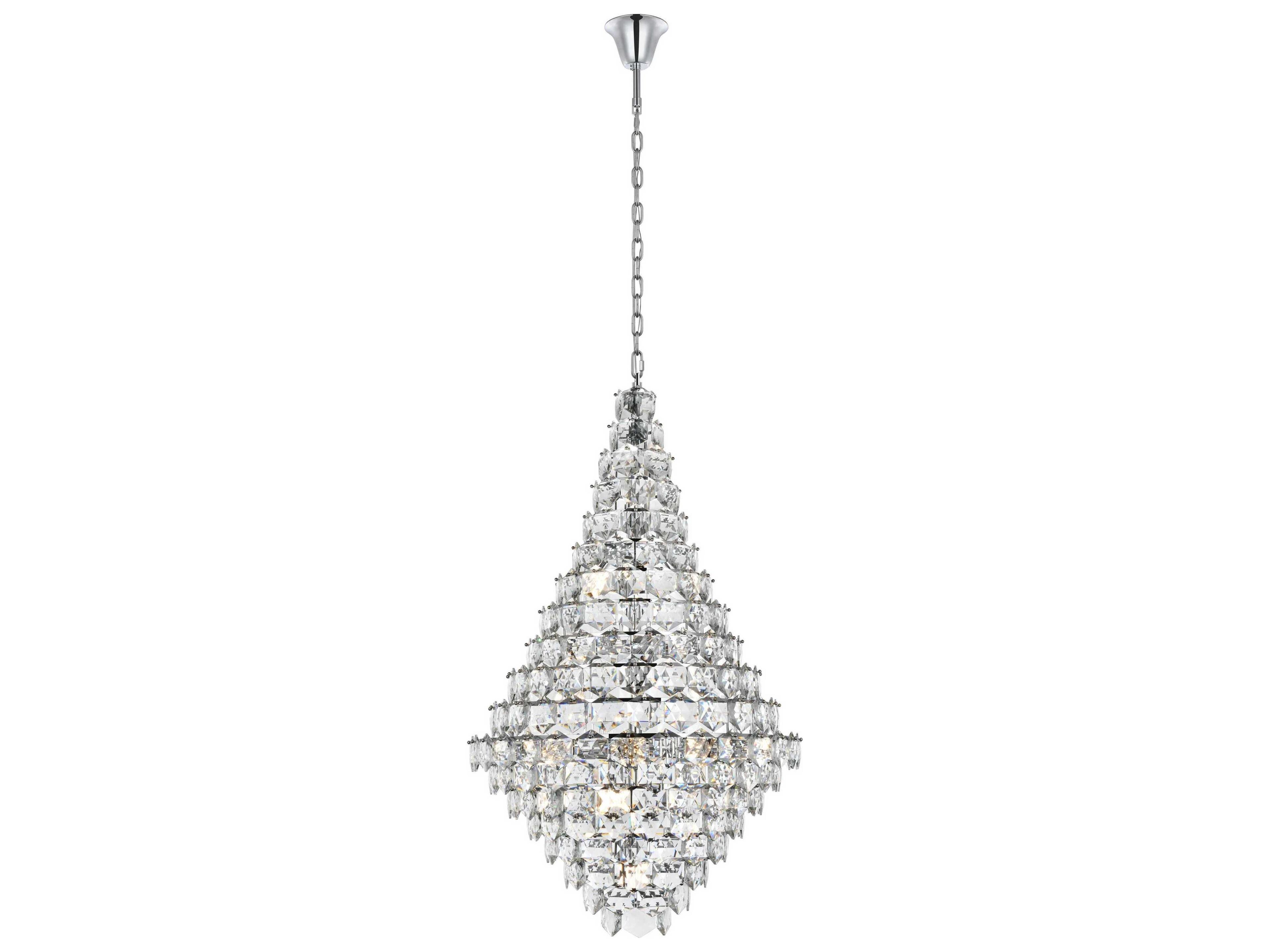 Adaline 38-Light Chrome Tiered Chandelier