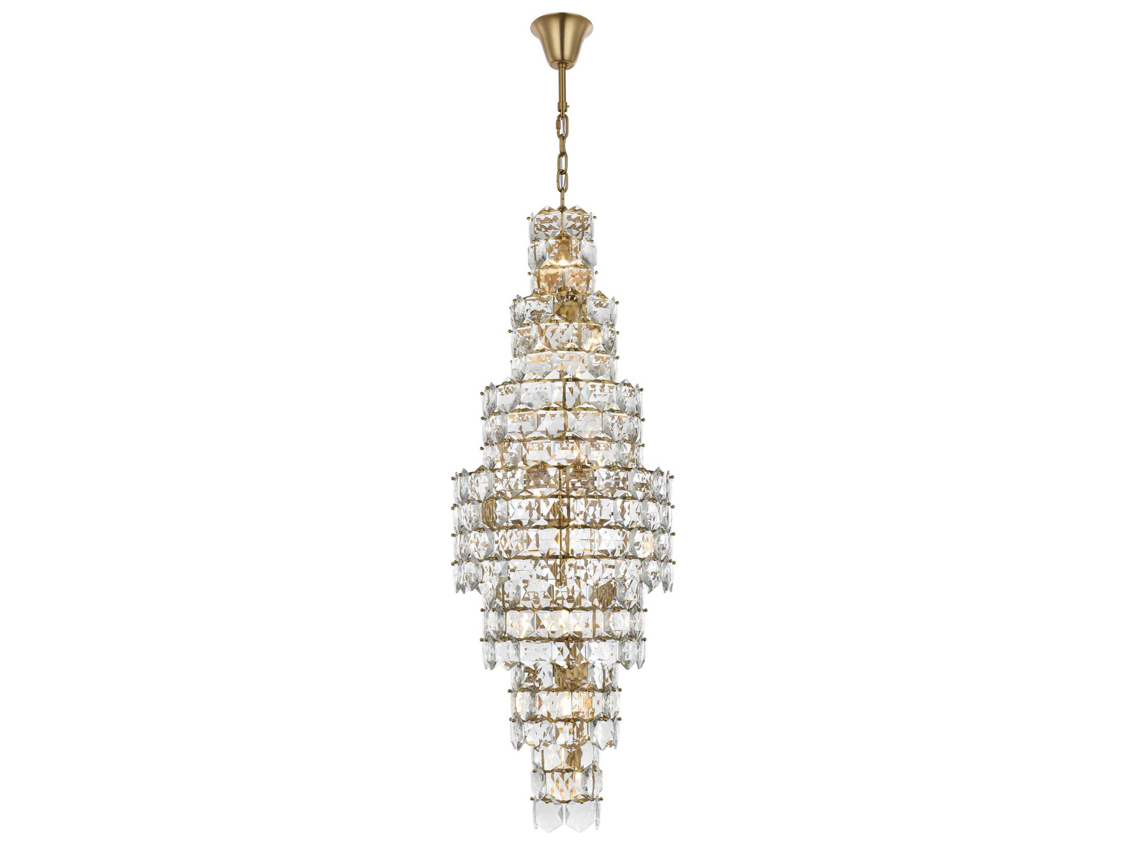 Adaline 26-Light Satin Gold Tiered Chandelier