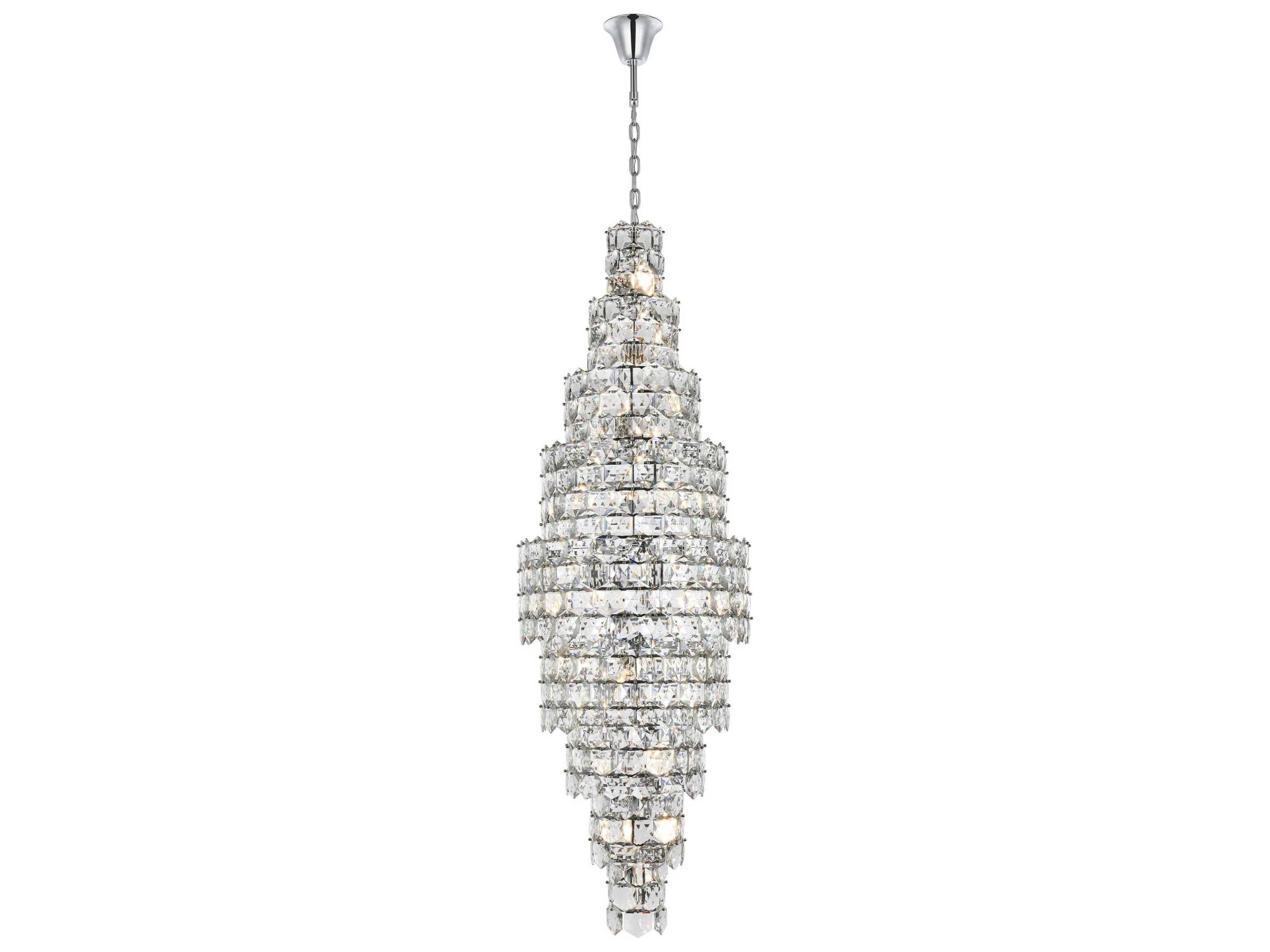 Adaline 41-Light Chrome Tiered Chandelier