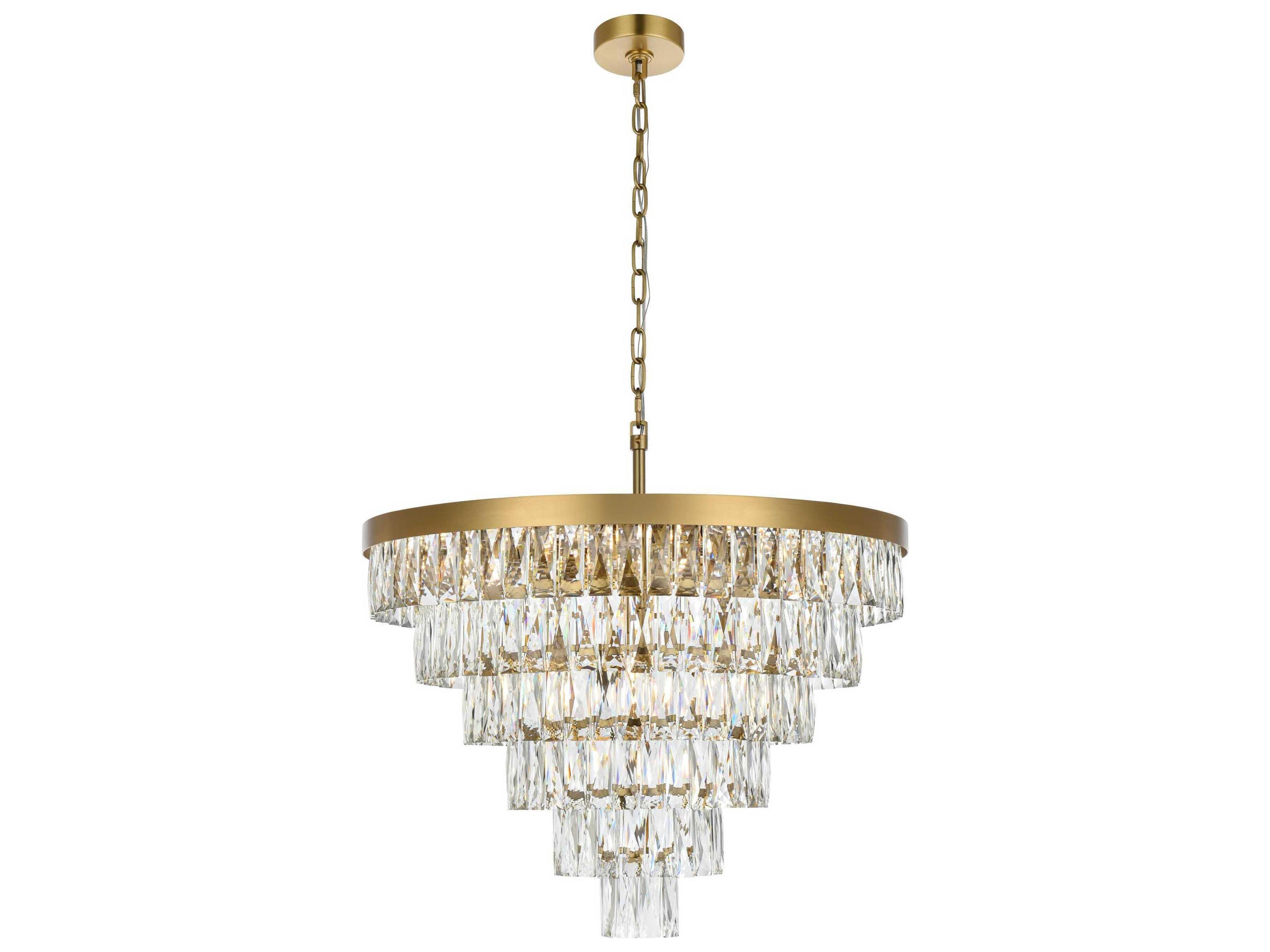 Josephine 13-Light Satin Gold Tiered Chandelier