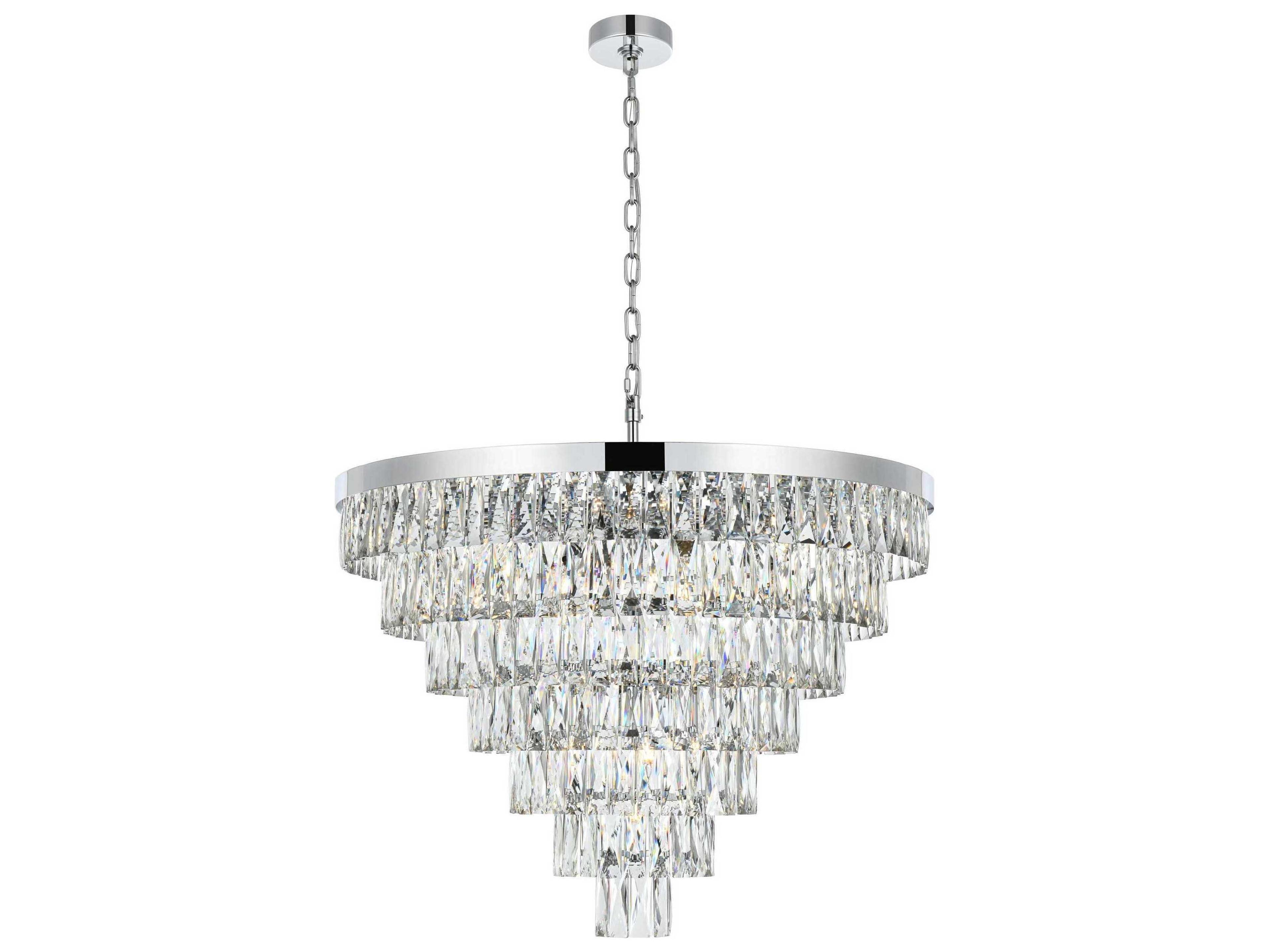 Josephine 25-Light Chrome Tiered Chandelier