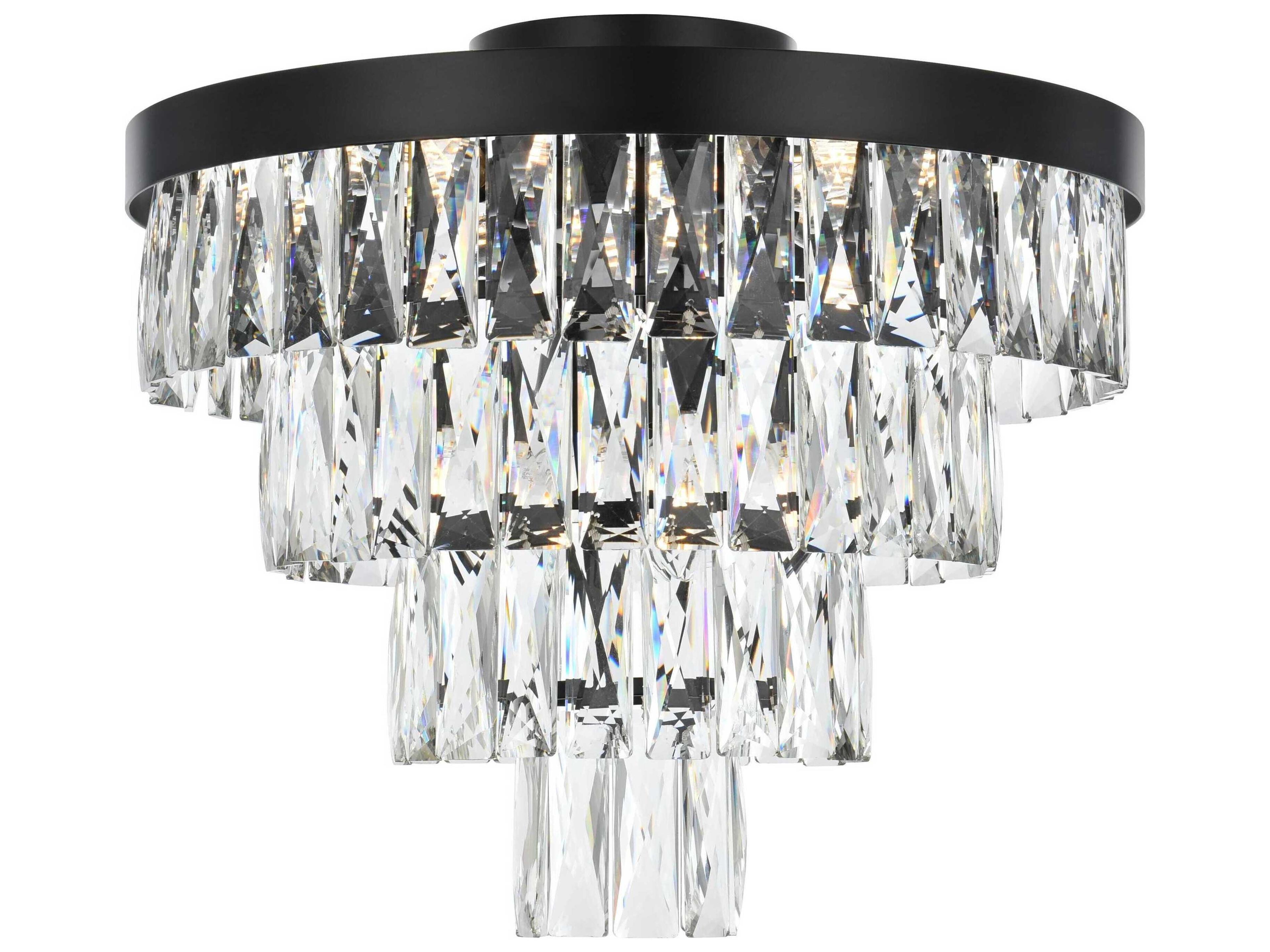 Josephine 6-Light Black Tiered Flush Mount