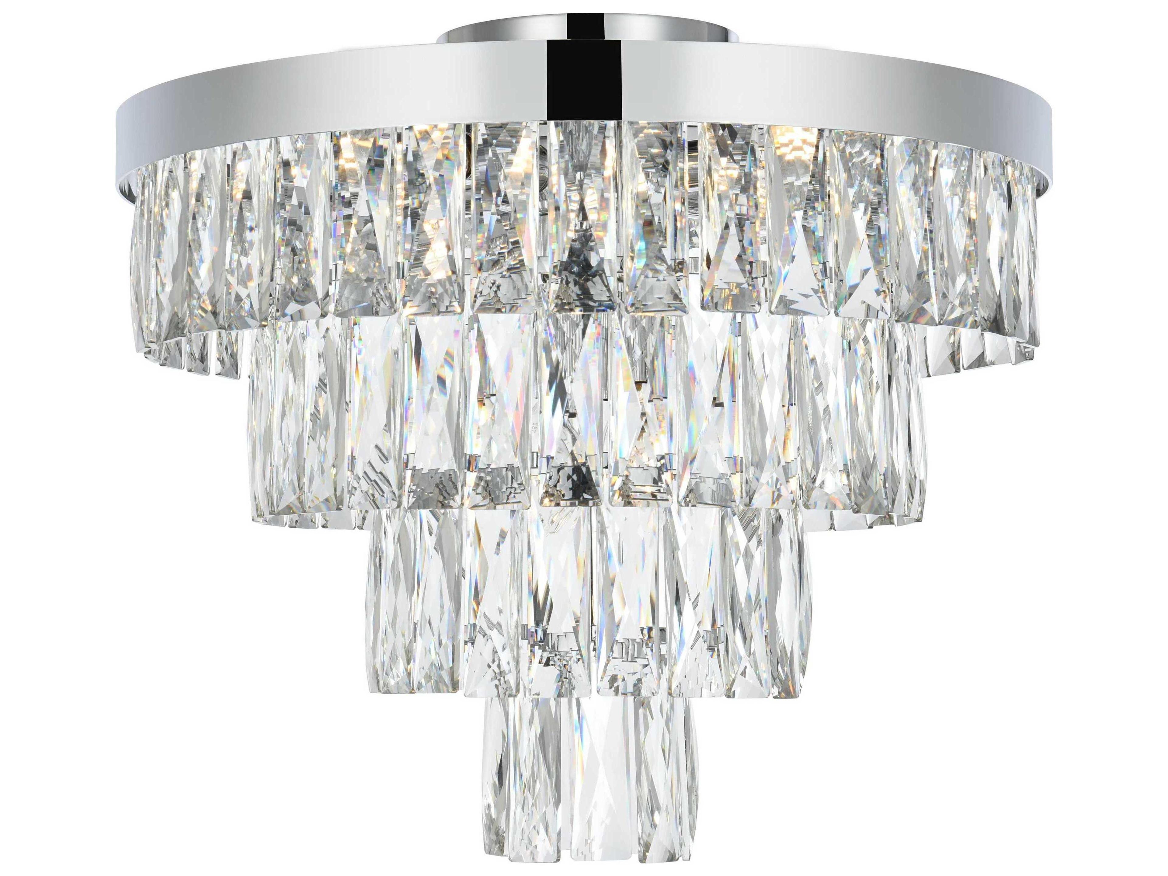Josephine 6-Light Chrome Tiered Flush Mount