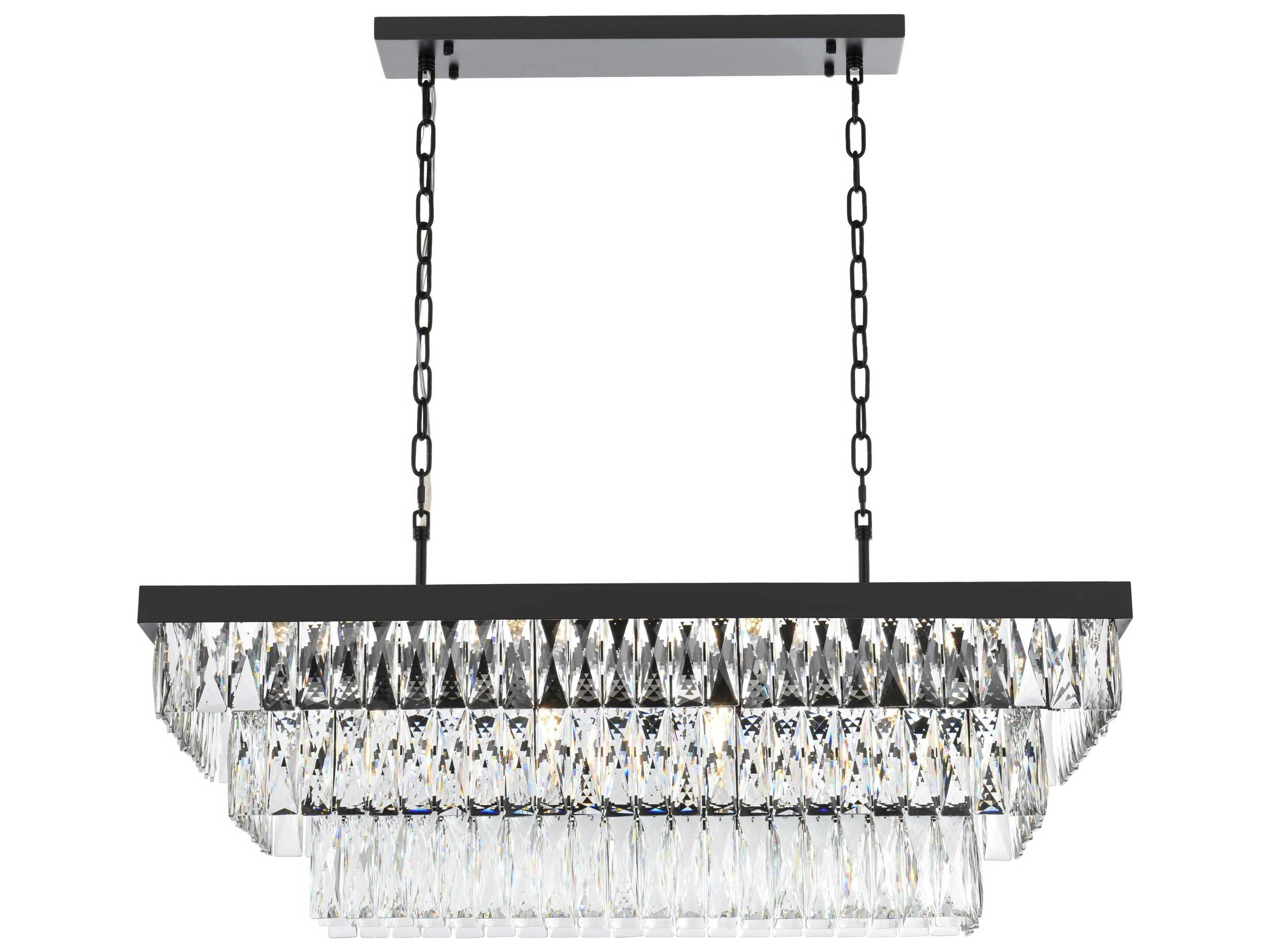 Josephine 12-Light Black Tiered Island Pendant