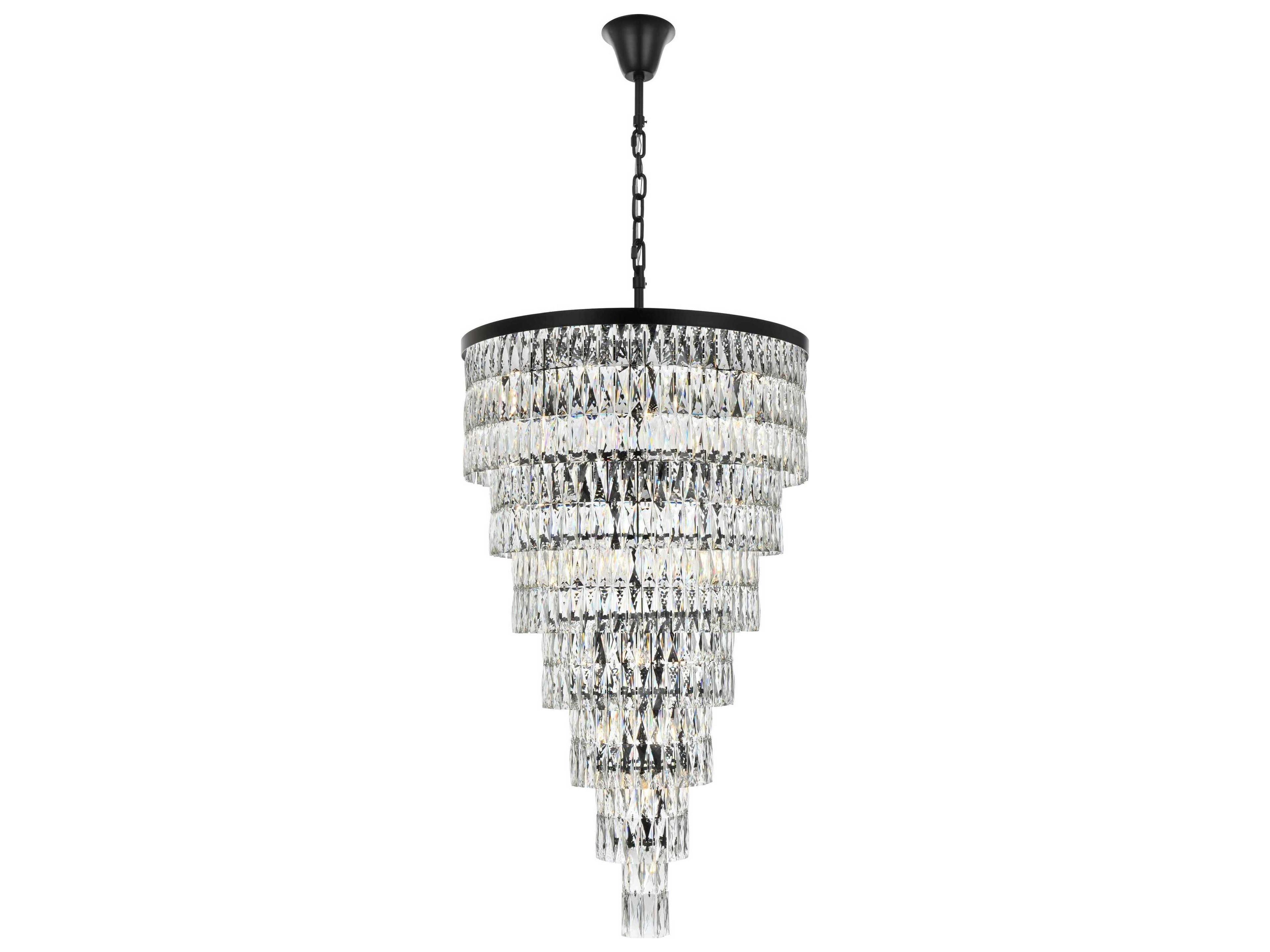 Josephine 41-Light Black Tiered Chandelier