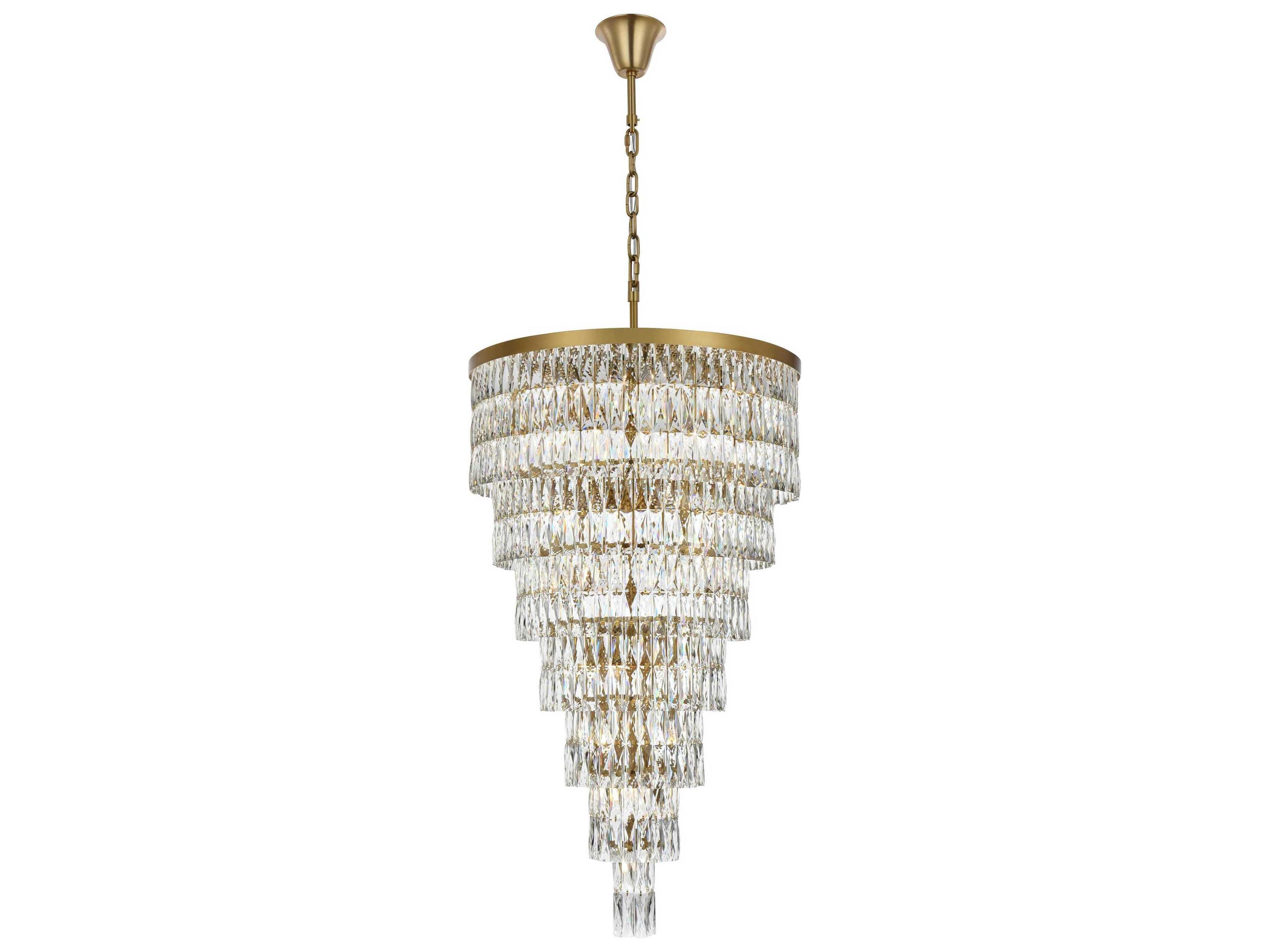 Josephine 41-Light Satin Gold Tiered Chandelier