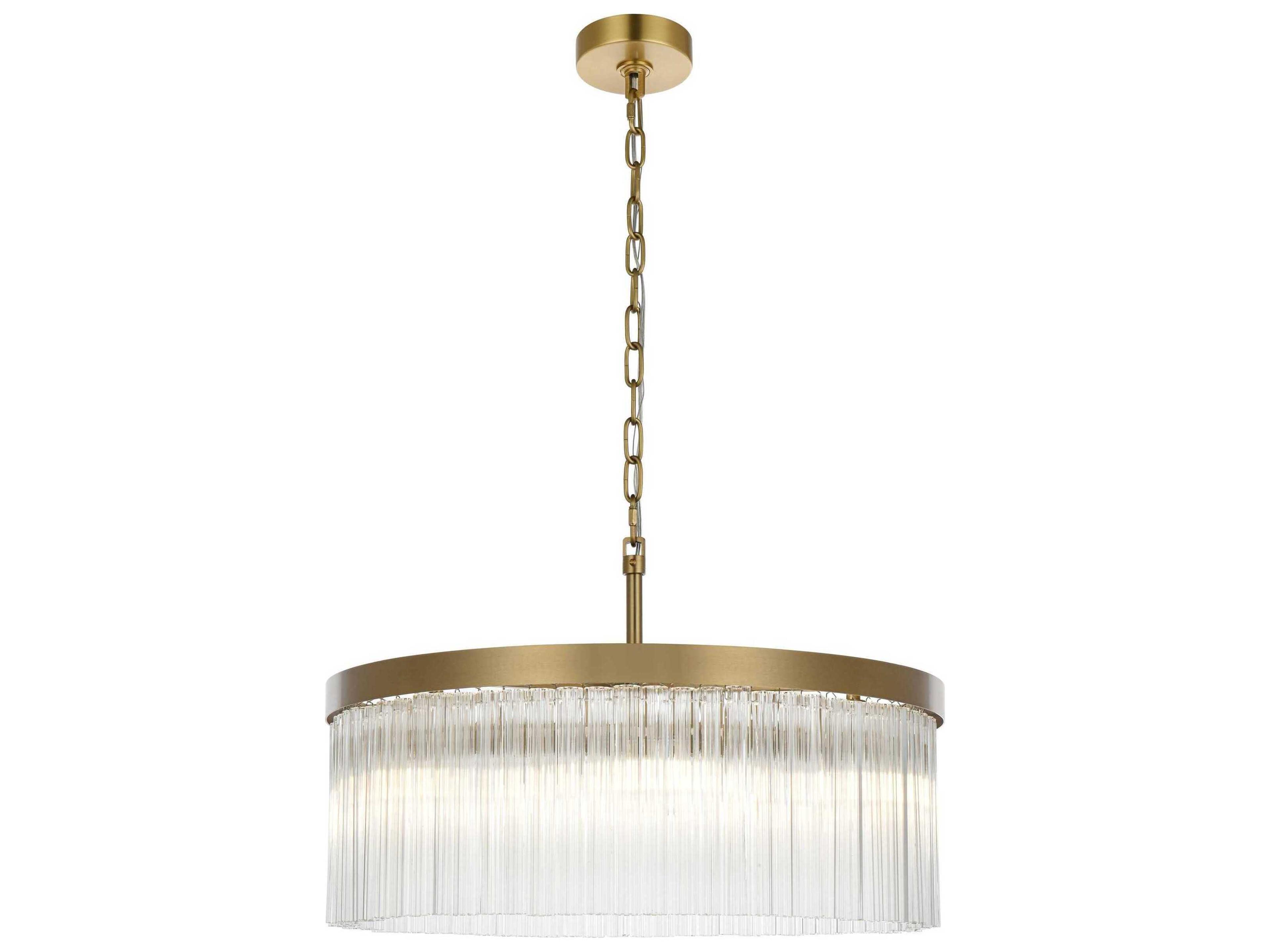 Harlow 6-Light Satin Gold Drum Chandelier