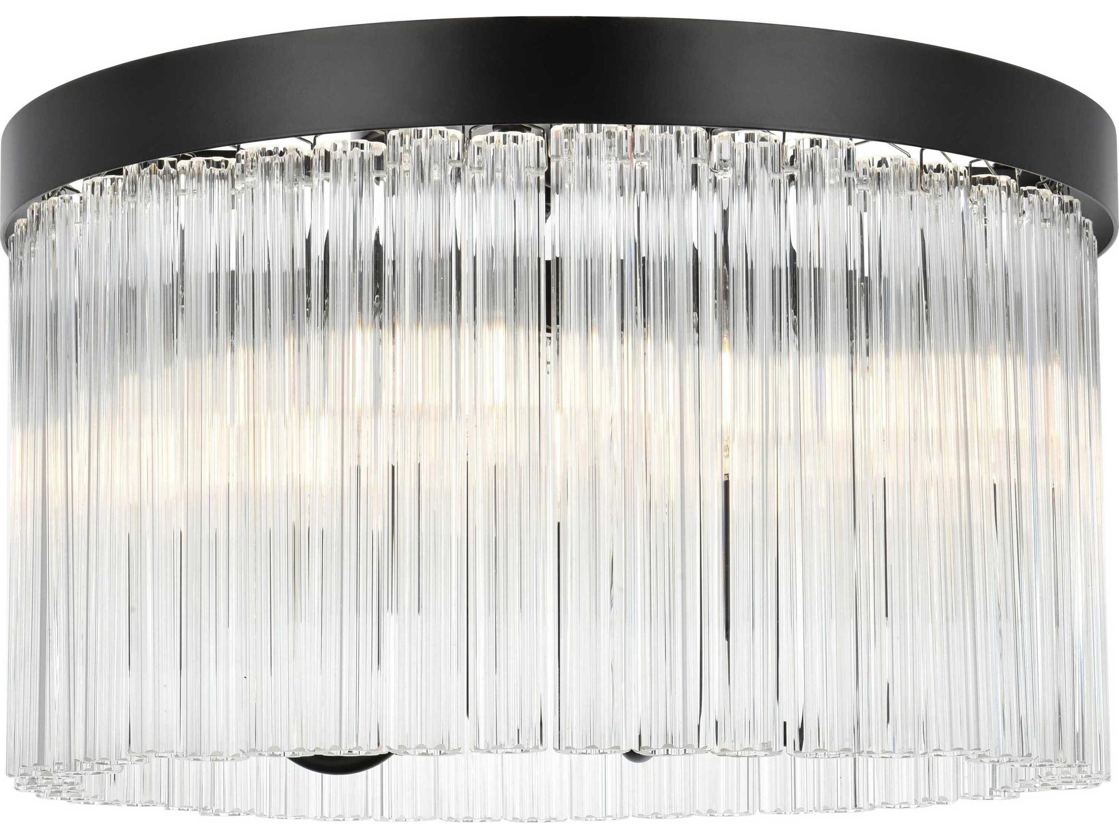 Harlow 4-Light Black Drum Flush Mount