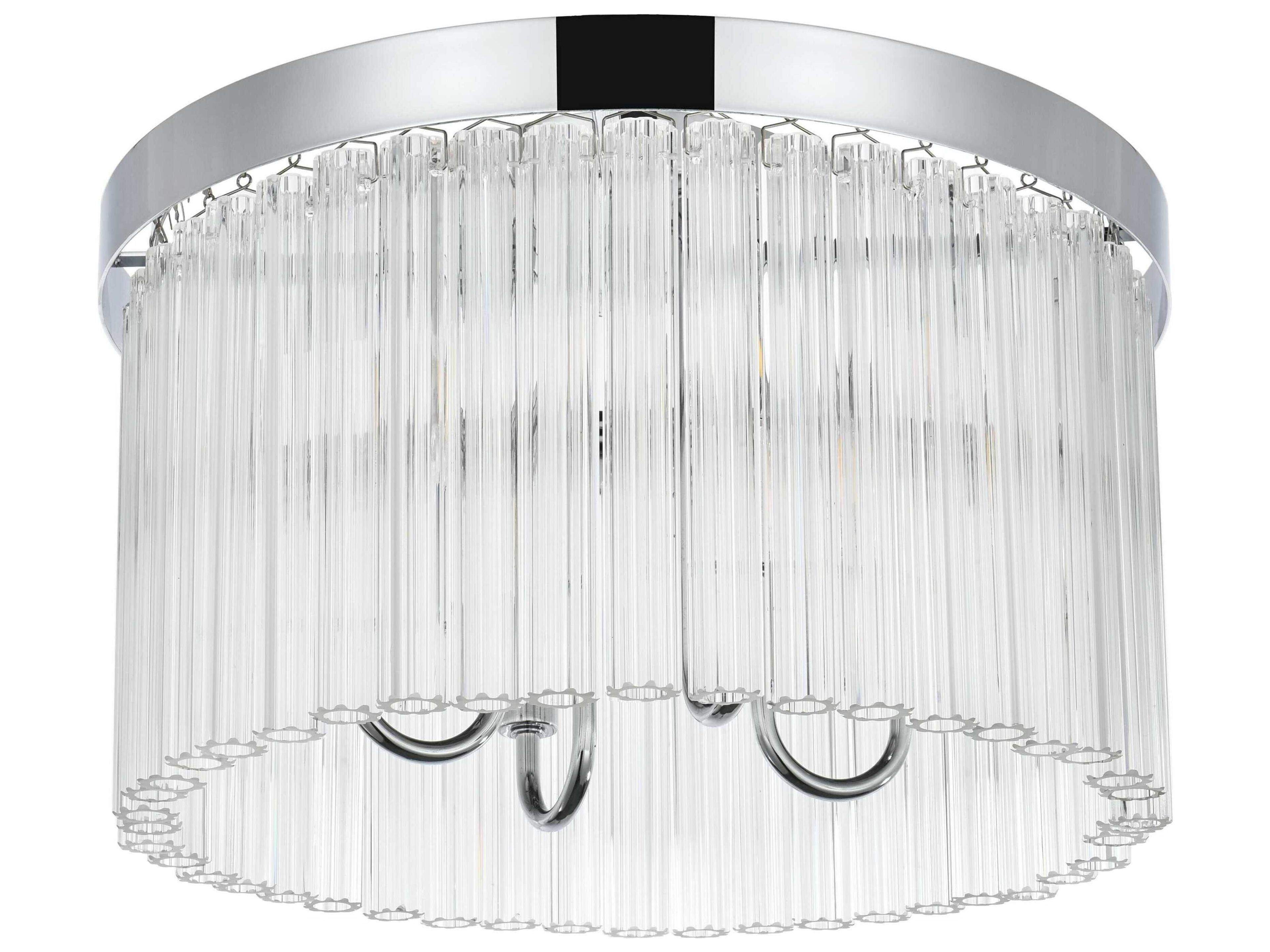 Elegant Lighting Harlow 4-Light Chrome Drum Flush Mount