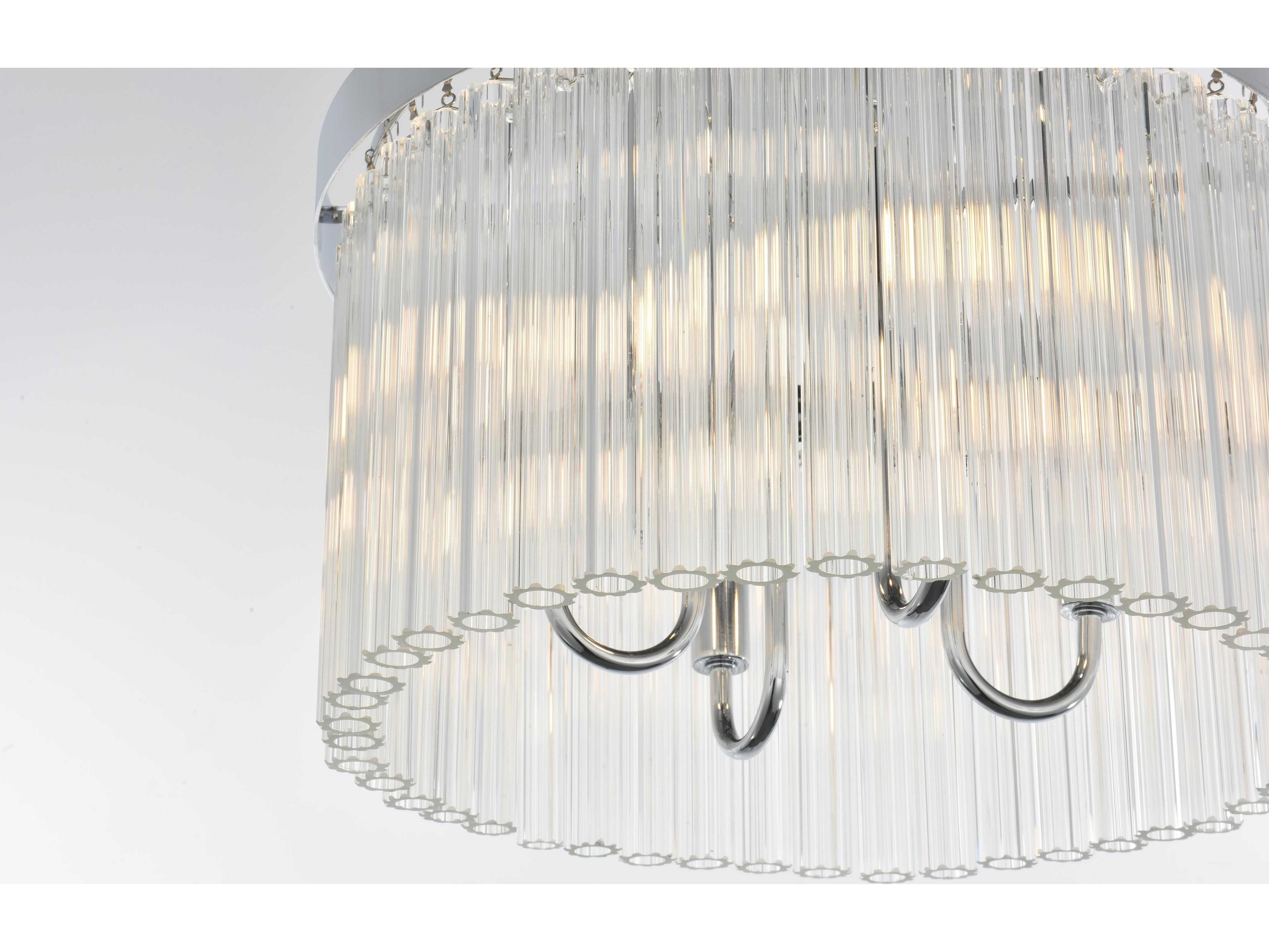Elegant Lighting Harlow 4-Light Chrome Drum Flush Mount